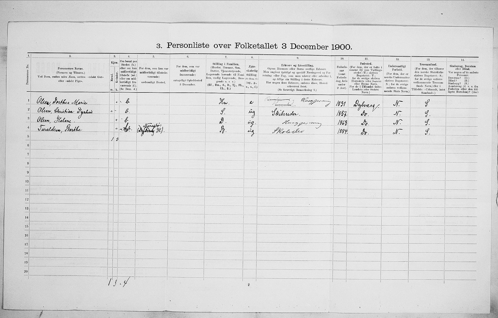 SAO, 1900 census for Kristiania, 1900, p. 53992