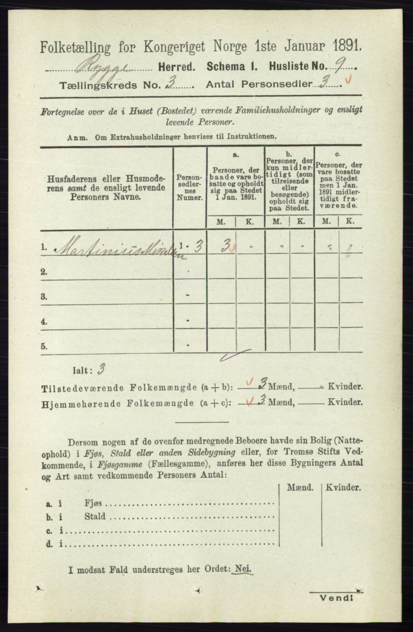 RA, 1891 census for 0136 Rygge, 1891, p. 1591