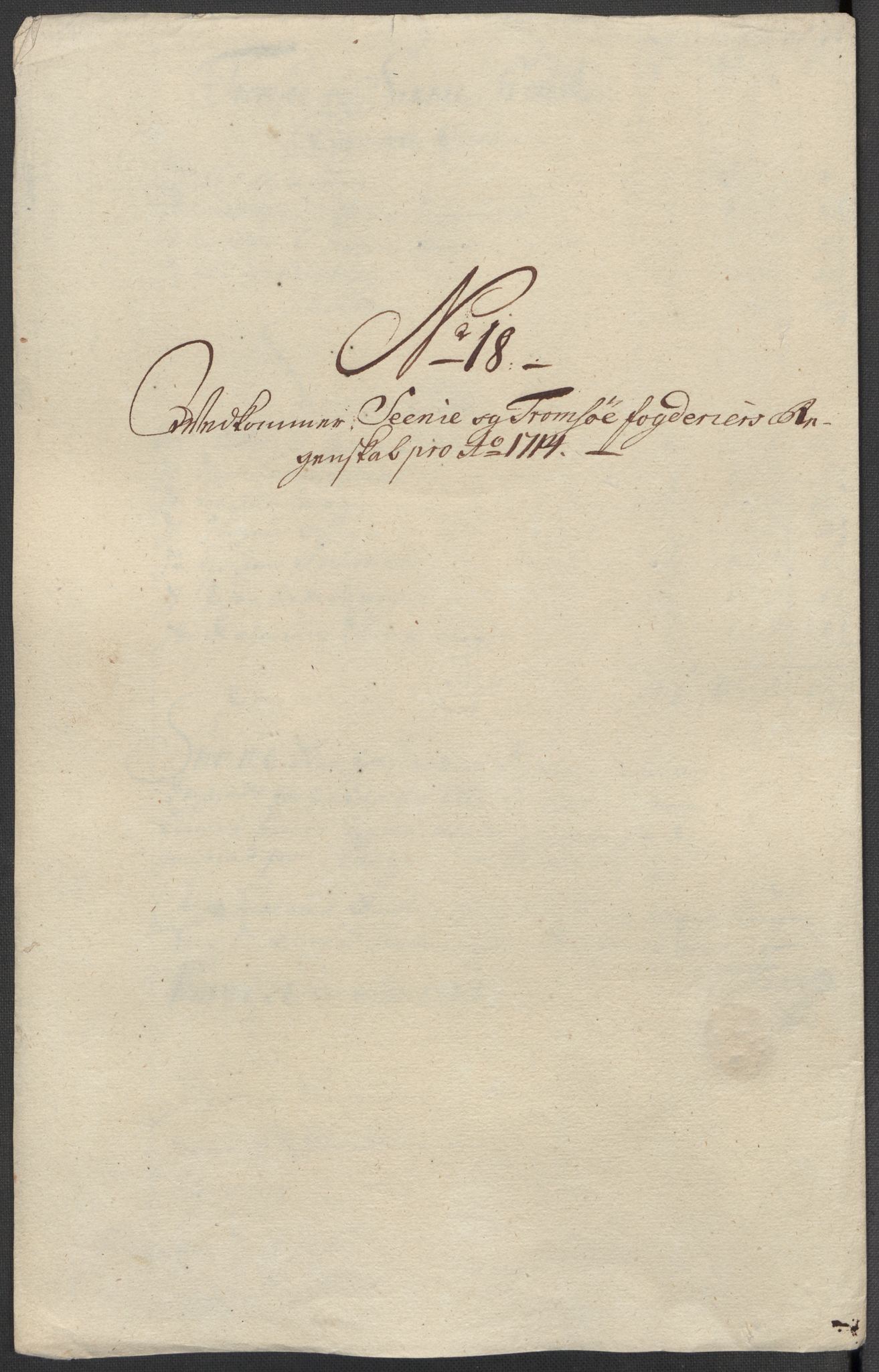 Rentekammeret inntil 1814, Reviderte regnskaper, Fogderegnskap, AV/RA-EA-4092/R68/L4760: Fogderegnskap Senja og Troms, 1714, p. 160