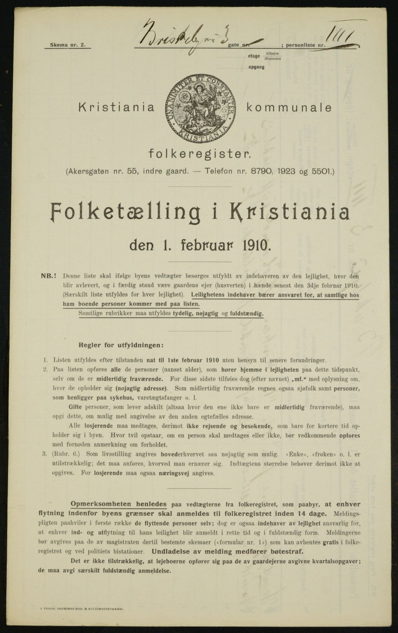 OBA, Municipal Census 1910 for Kristiania, 1910, p. 8837