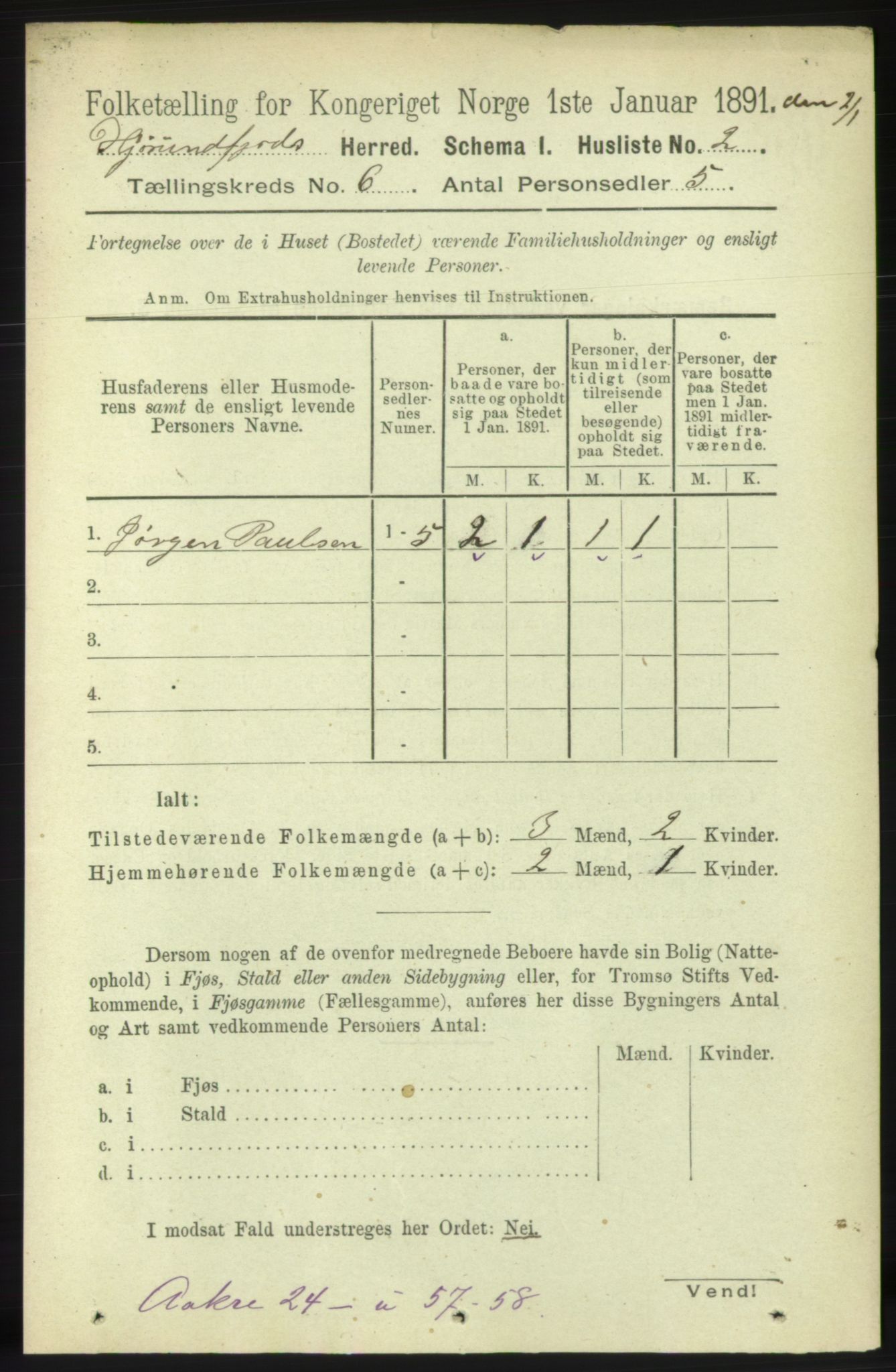 RA, 1891 census for 1522 Hjørundfjord, 1891, p. 1162