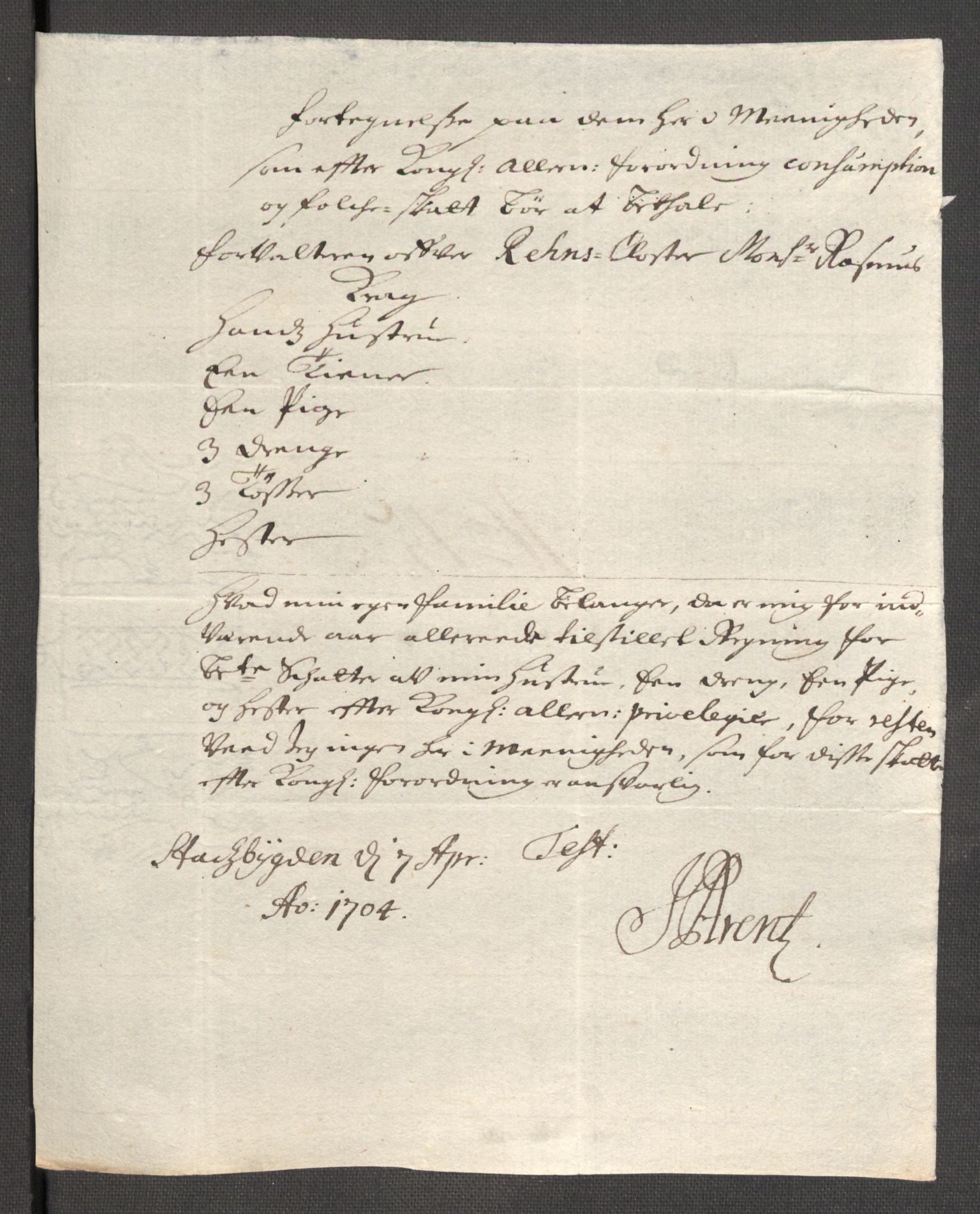 Rentekammeret inntil 1814, Reviderte regnskaper, Fogderegnskap, AV/RA-EA-4092/R57/L3856: Fogderegnskap Fosen, 1704-1705, p. 151