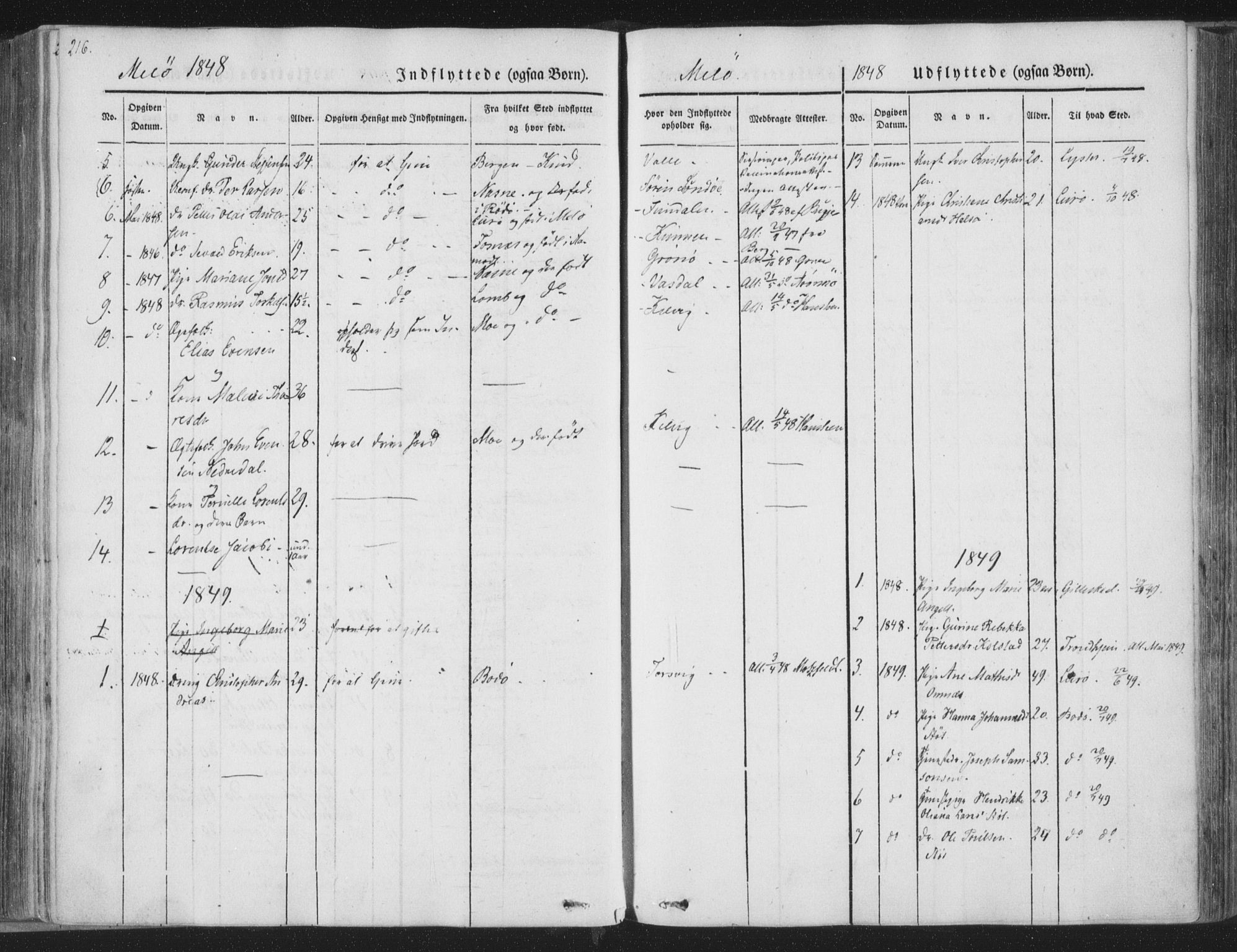 Ministerialprotokoller, klokkerbøker og fødselsregistre - Nordland, SAT/A-1459/841/L0604: Parish register (official) no. 841A09 /2, 1845-1862, p. 216