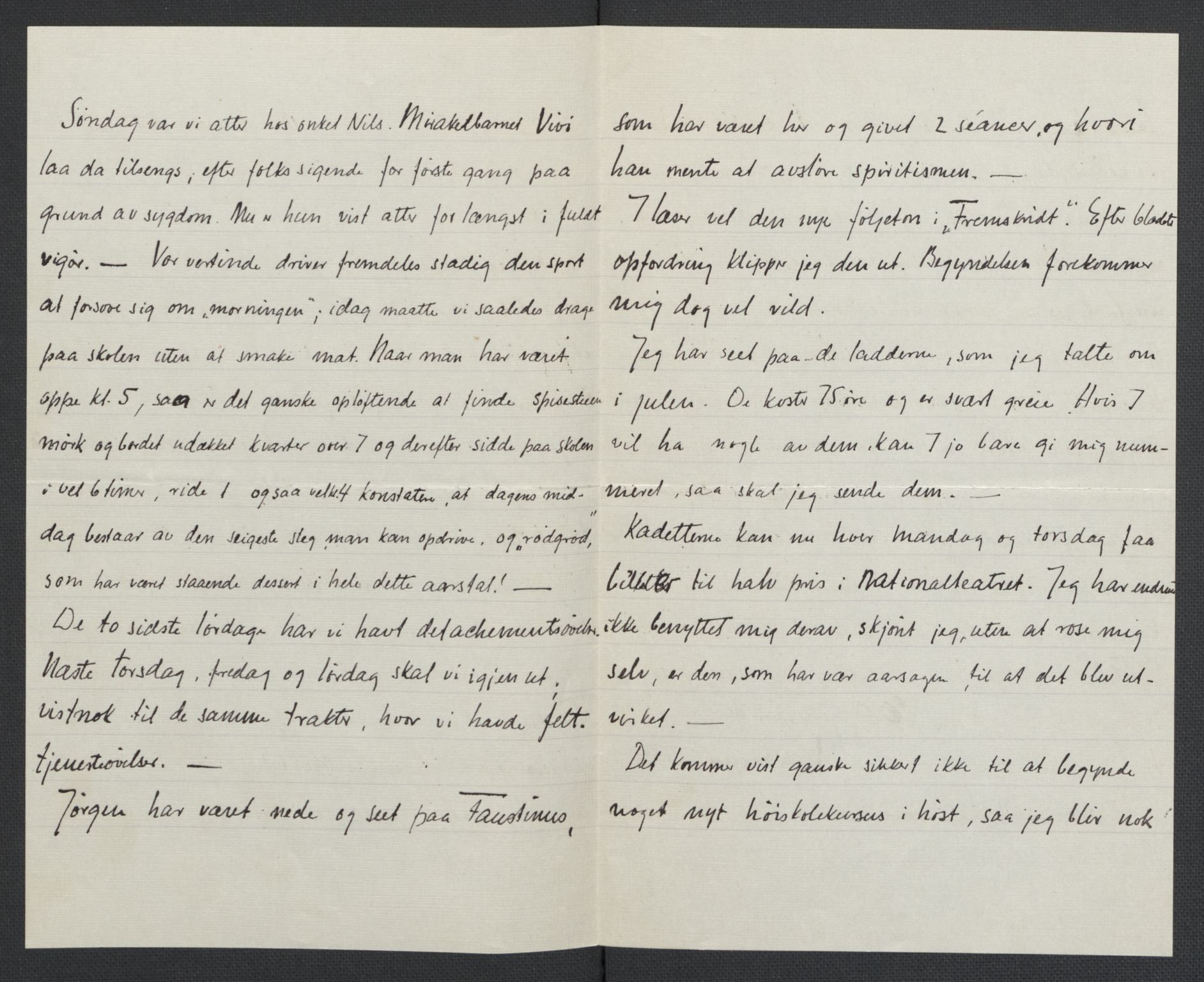 Quisling, Vidkun, AV/RA-PA-0750/K/L0001: Brev til og fra Vidkun Quisling samt til og fra andre medlemmer av familien Quisling, samt Vidkun Quislings karakterbøker, 1894-1929, p. 68