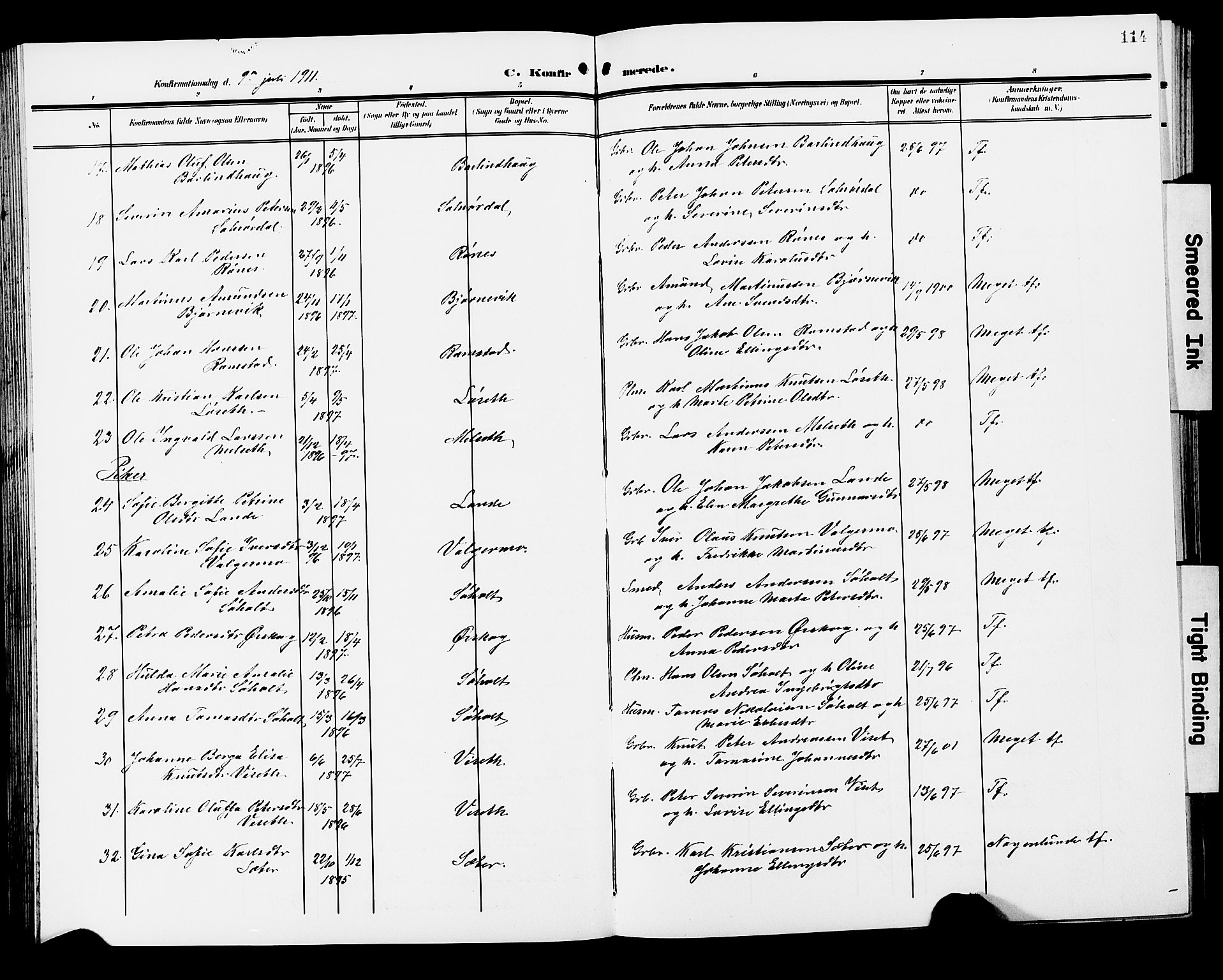 Ministerialprotokoller, klokkerbøker og fødselsregistre - Møre og Romsdal, AV/SAT-A-1454/522/L0328: Parish register (copy) no. 522C07, 1909-1925, p. 114