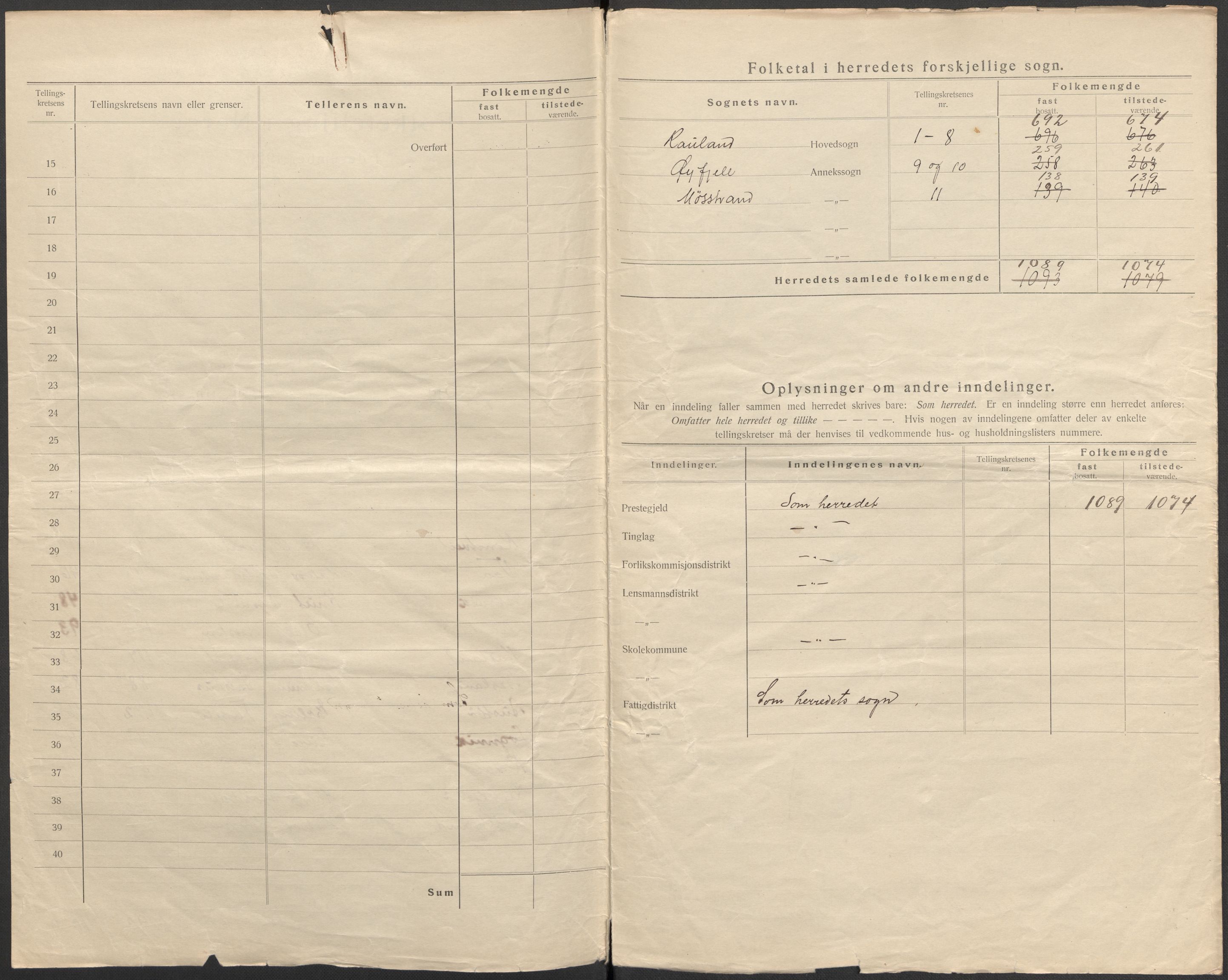 SAKO, 1920 census for Rauland, 1920, p. 3