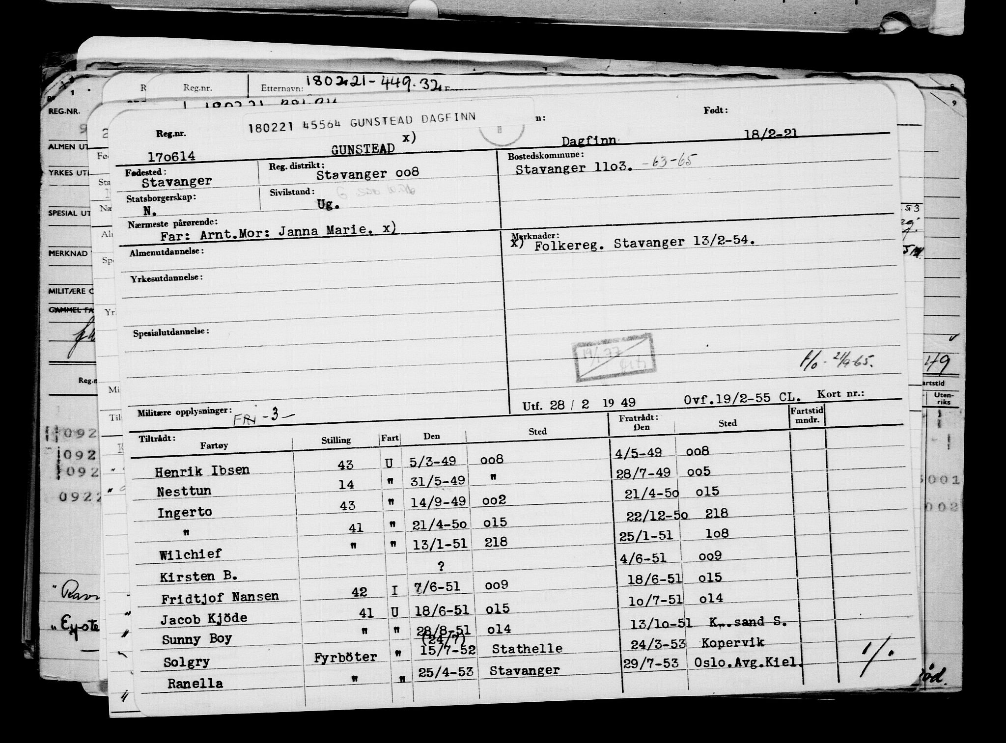 Direktoratet for sjømenn, AV/RA-S-3545/G/Gb/L0190: Hovedkort, 1921, p. 447