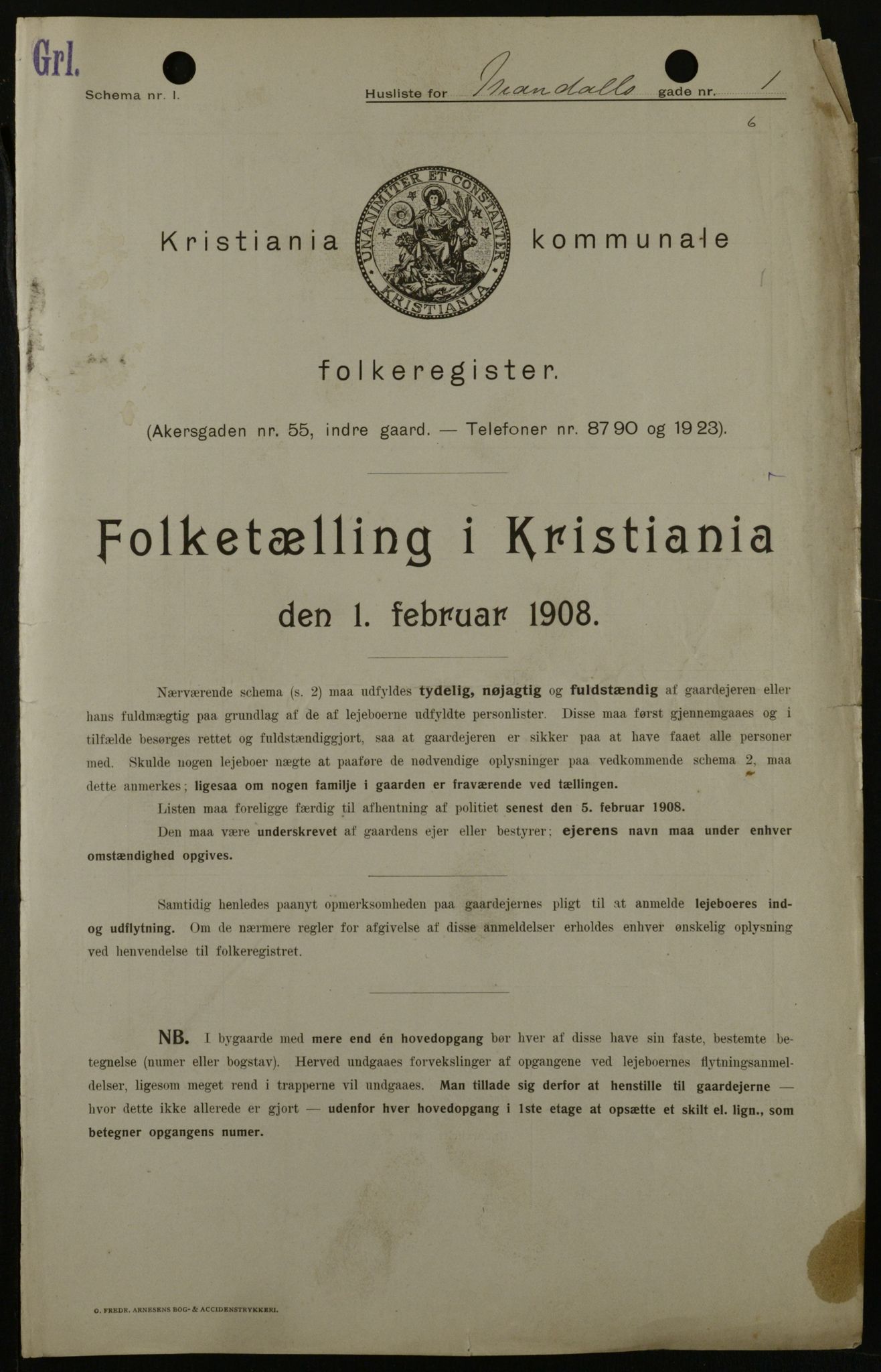 OBA, Municipal Census 1908 for Kristiania, 1908, p. 53825