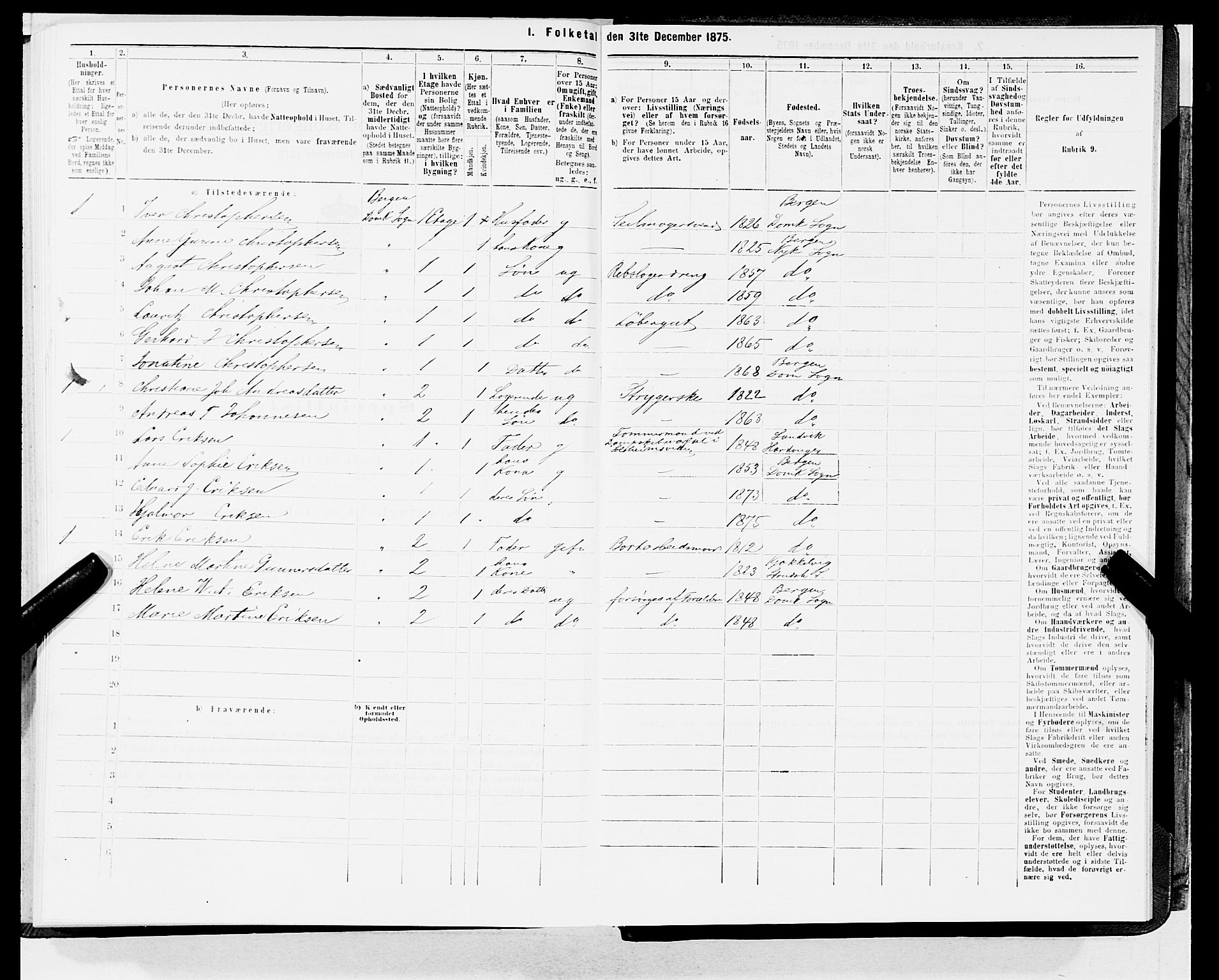 SAB, 1875 census for 1301 Bergen, 1875, p. 2227