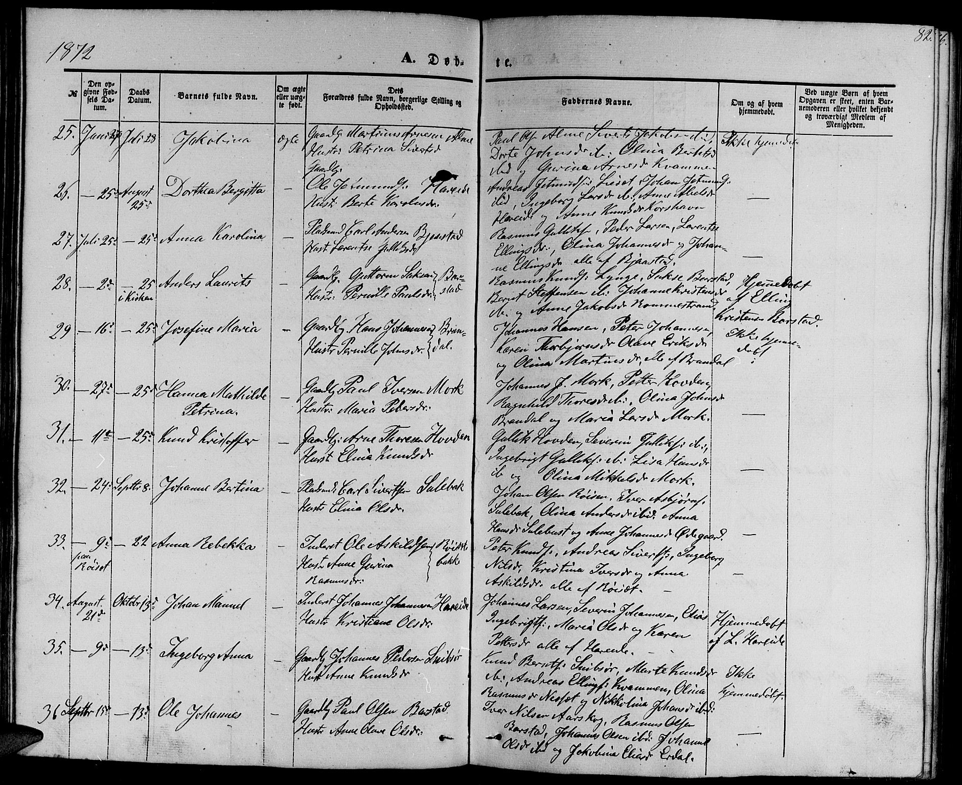 Ministerialprotokoller, klokkerbøker og fødselsregistre - Møre og Romsdal, AV/SAT-A-1454/510/L0124: Parish register (copy) no. 510C01, 1854-1877, p. 82