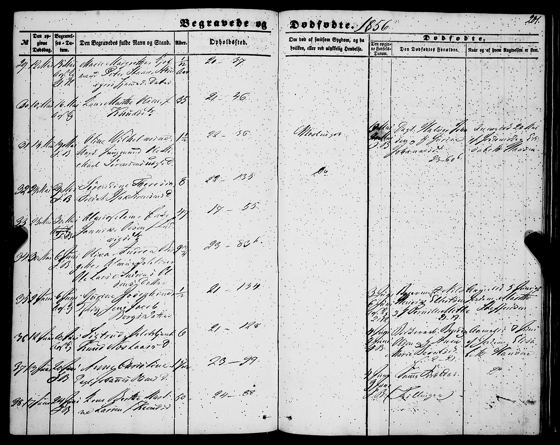 Korskirken sokneprestembete, SAB/A-76101/H/Haa: Parish register (official) no. E 2, 1848-1862, p. 201