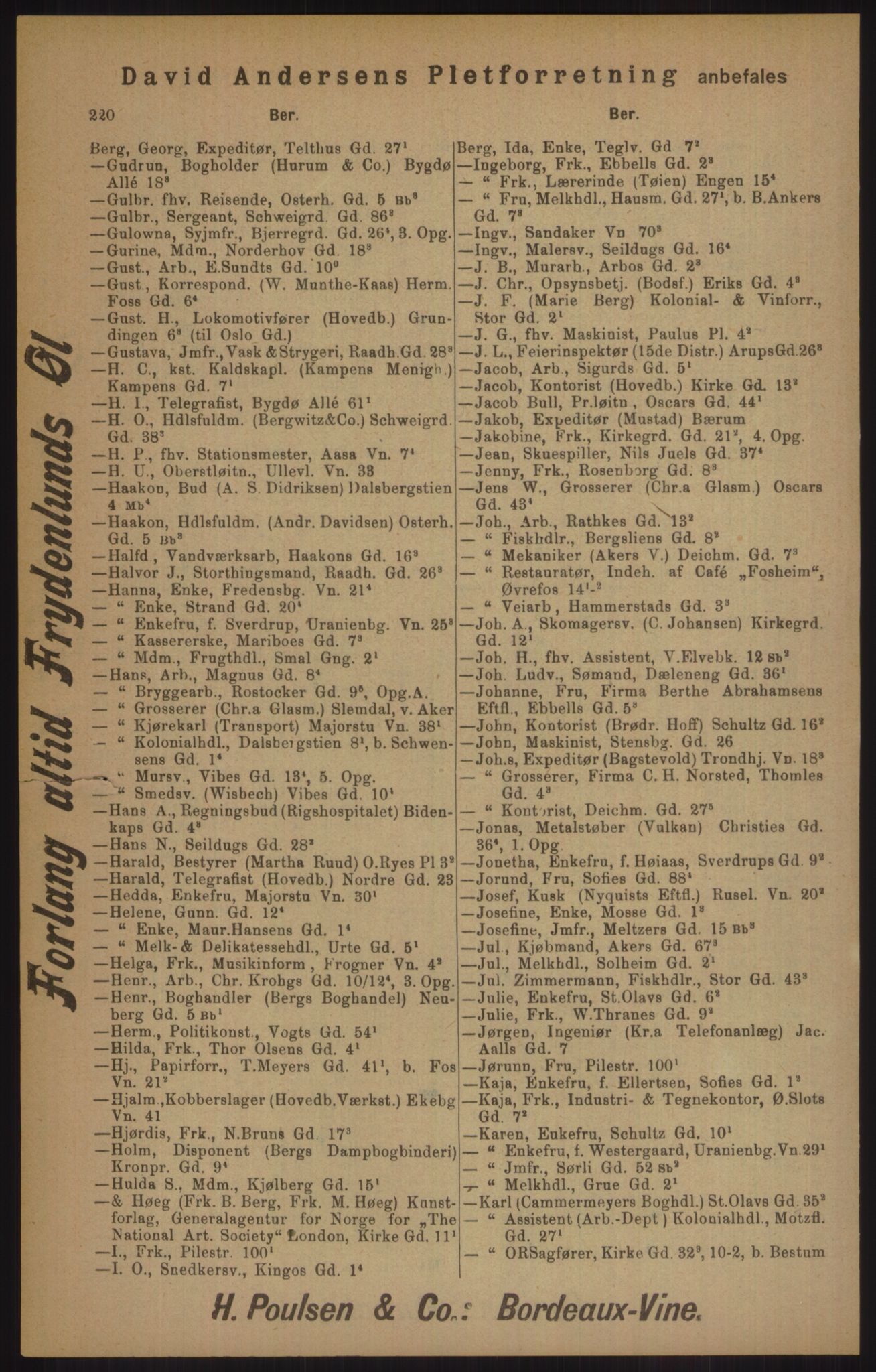 Kristiania/Oslo adressebok, PUBL/-, 1905, p. 220