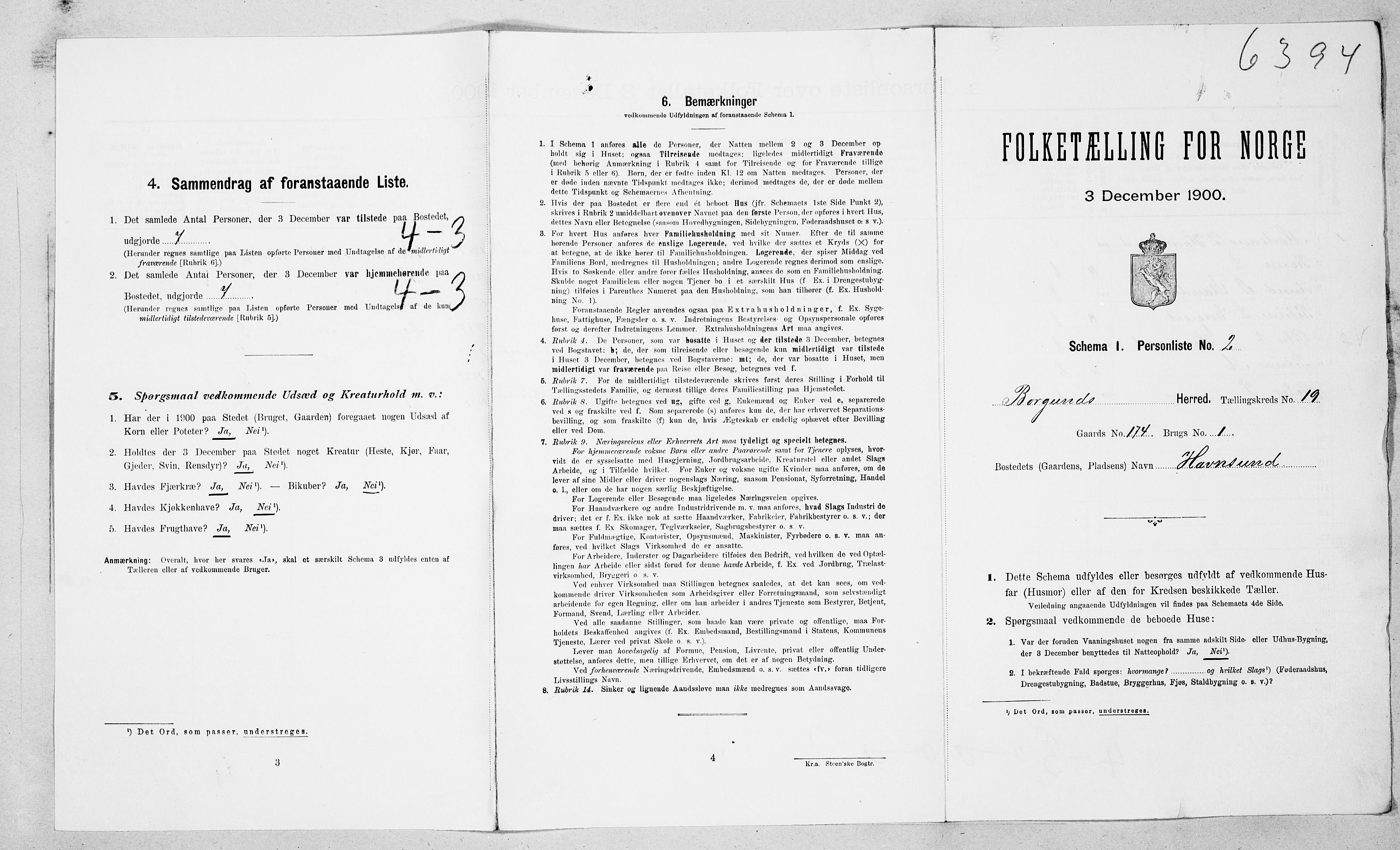 SAT, 1900 census for Borgund, 1900, p. 1885