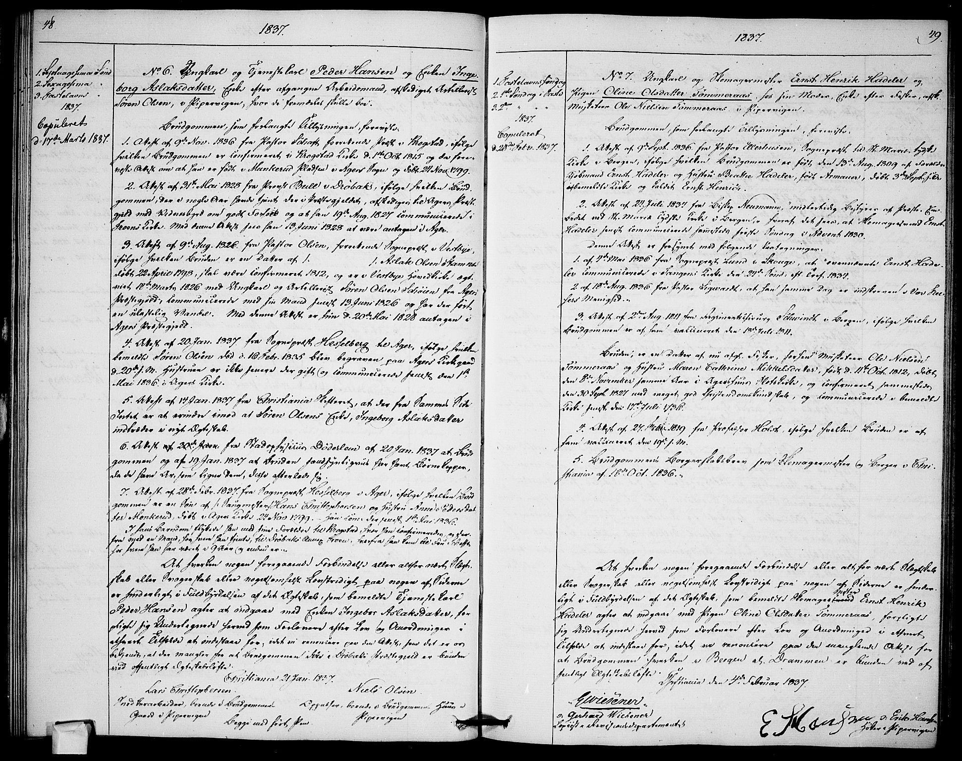 Garnisonsmenigheten Kirkebøker, AV/SAO-A-10846/H/Ha/L0003: Banns register no. I 3, 1835-1840, p. 48-49