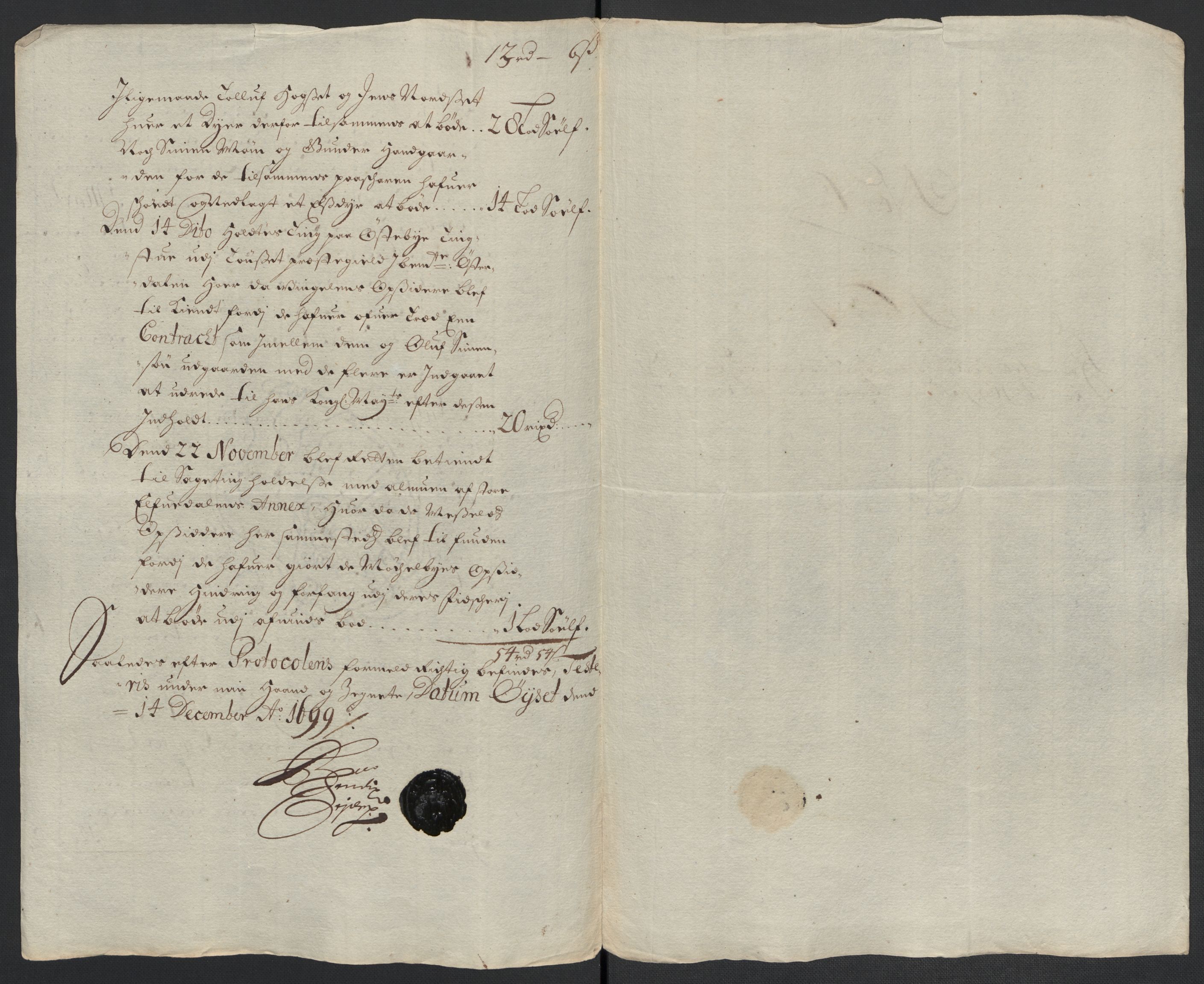 Rentekammeret inntil 1814, Reviderte regnskaper, Fogderegnskap, AV/RA-EA-4092/R13/L0837: Fogderegnskap Solør, Odal og Østerdal, 1699, p. 30