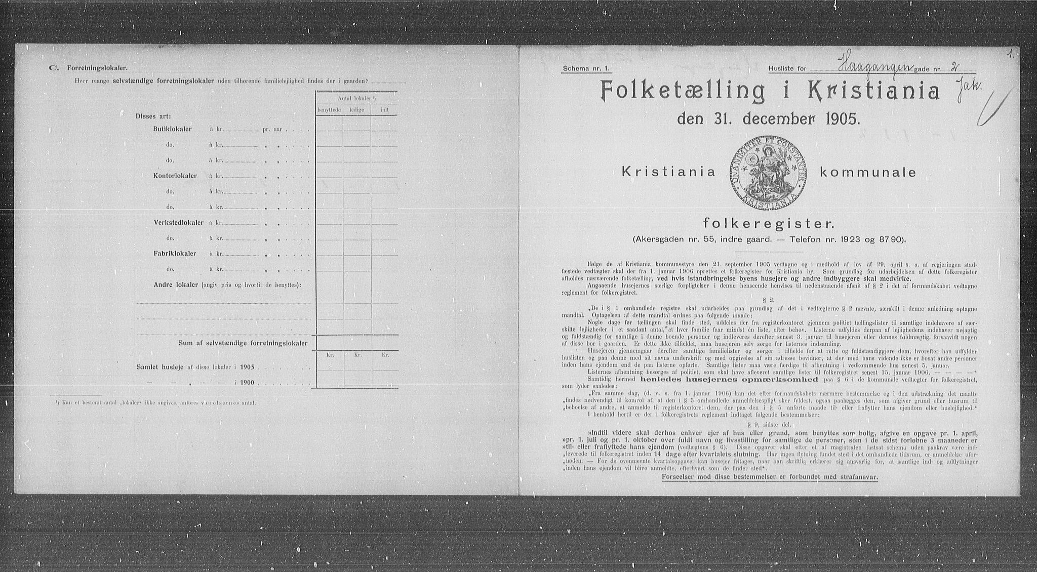 OBA, Municipal Census 1905 for Kristiania, 1905, p. 22524