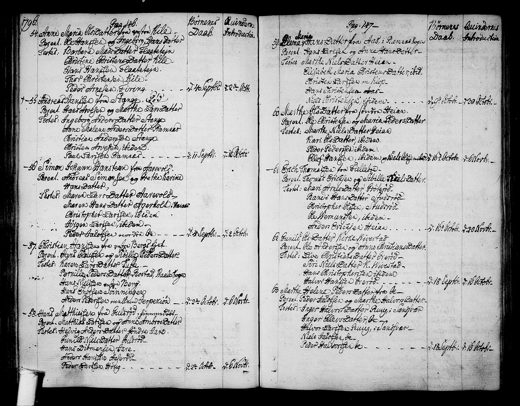 Ramnes kirkebøker, AV/SAKO-A-314/F/Fa/L0003: Parish register (official) no. I 3, 1790-1813, p. 146-147