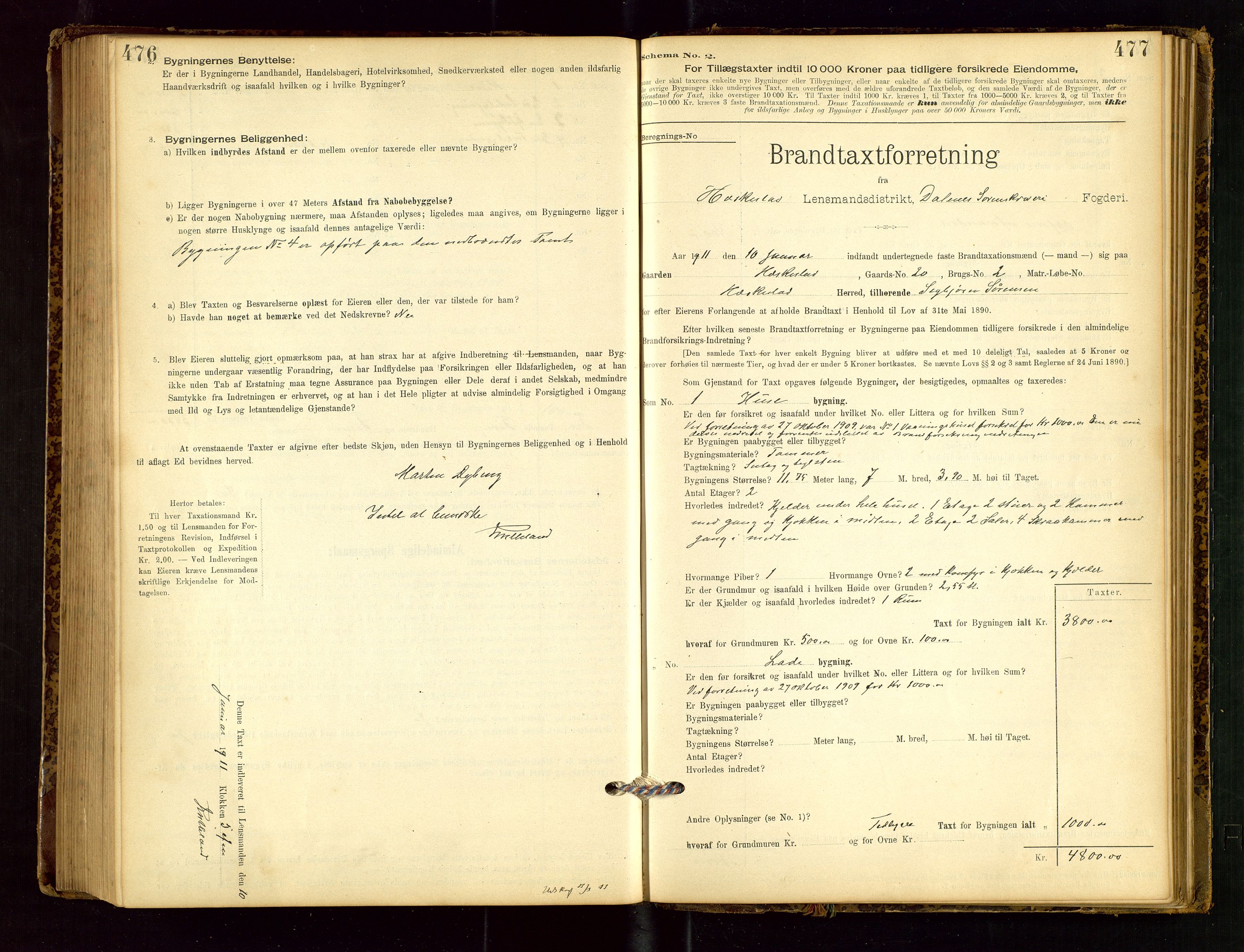 Heskestad lensmannskontor, SAST/A-100304/Gob/L0001: "Brandtaxationsprotokol", 1894-1915, p. 476-477