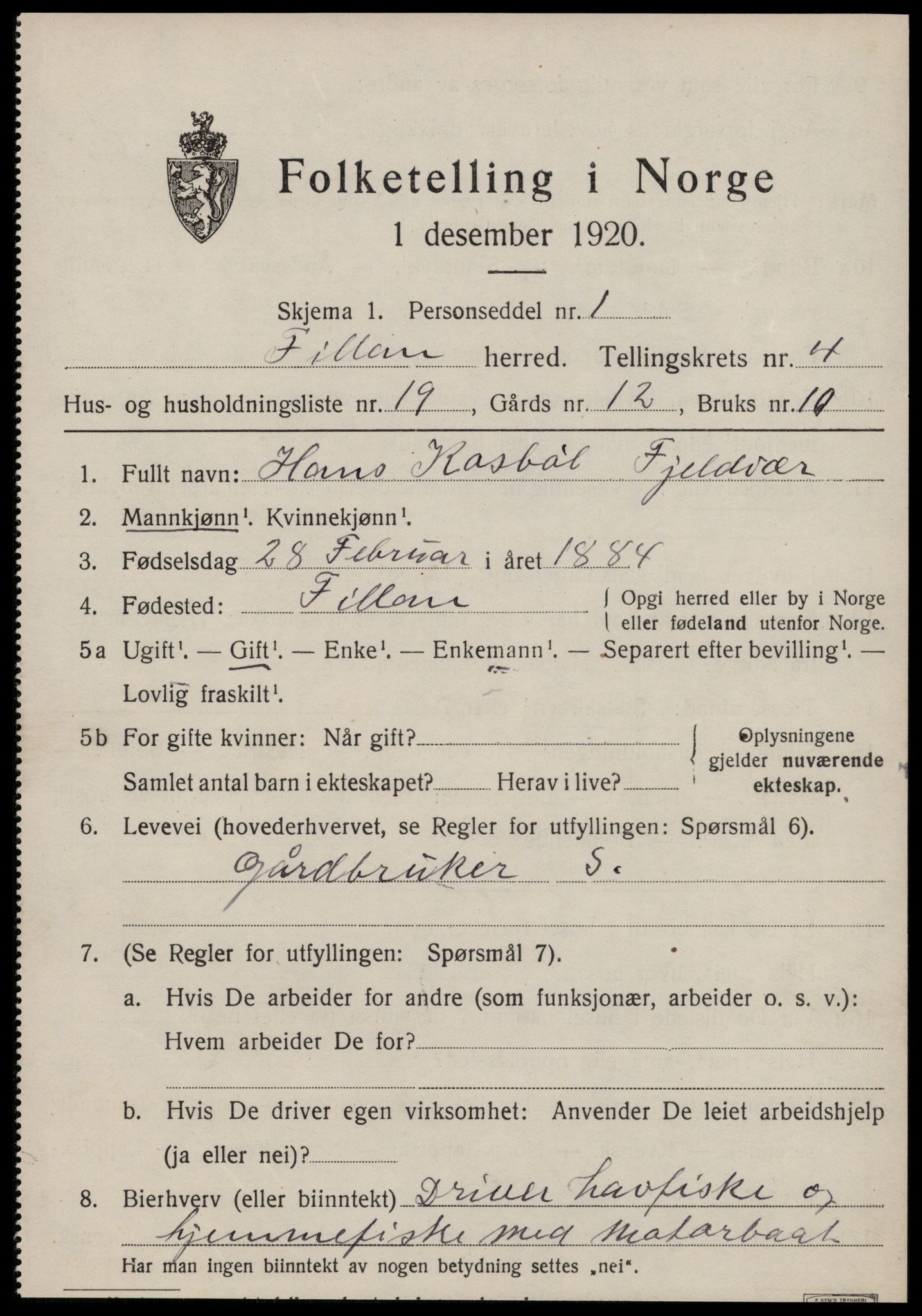 SAT, 1920 census for Fillan, 1920, p. 2004