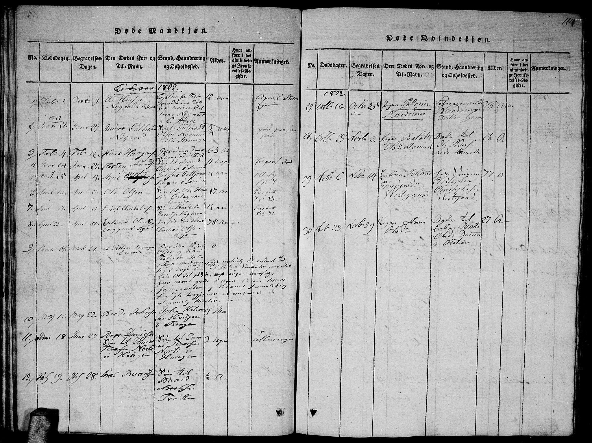 Fet prestekontor Kirkebøker, AV/SAO-A-10370a/G/Ga/L0001: Parish register (copy) no. I 1, 1815-1842, p. 114