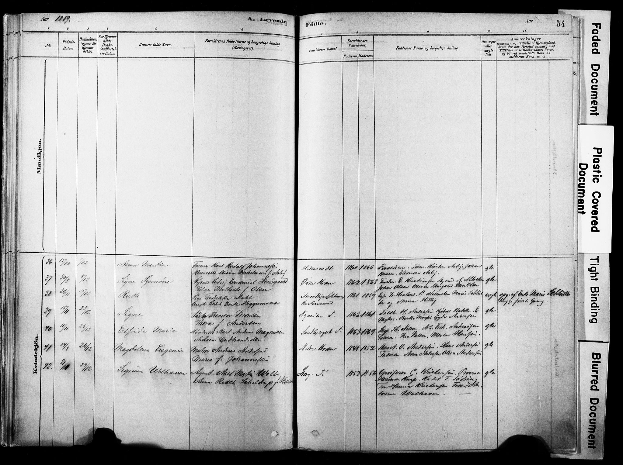 Strømsø kirkebøker, AV/SAKO-A-246/F/Fb/L0006: Parish register (official) no. II 6, 1879-1910, p. 54