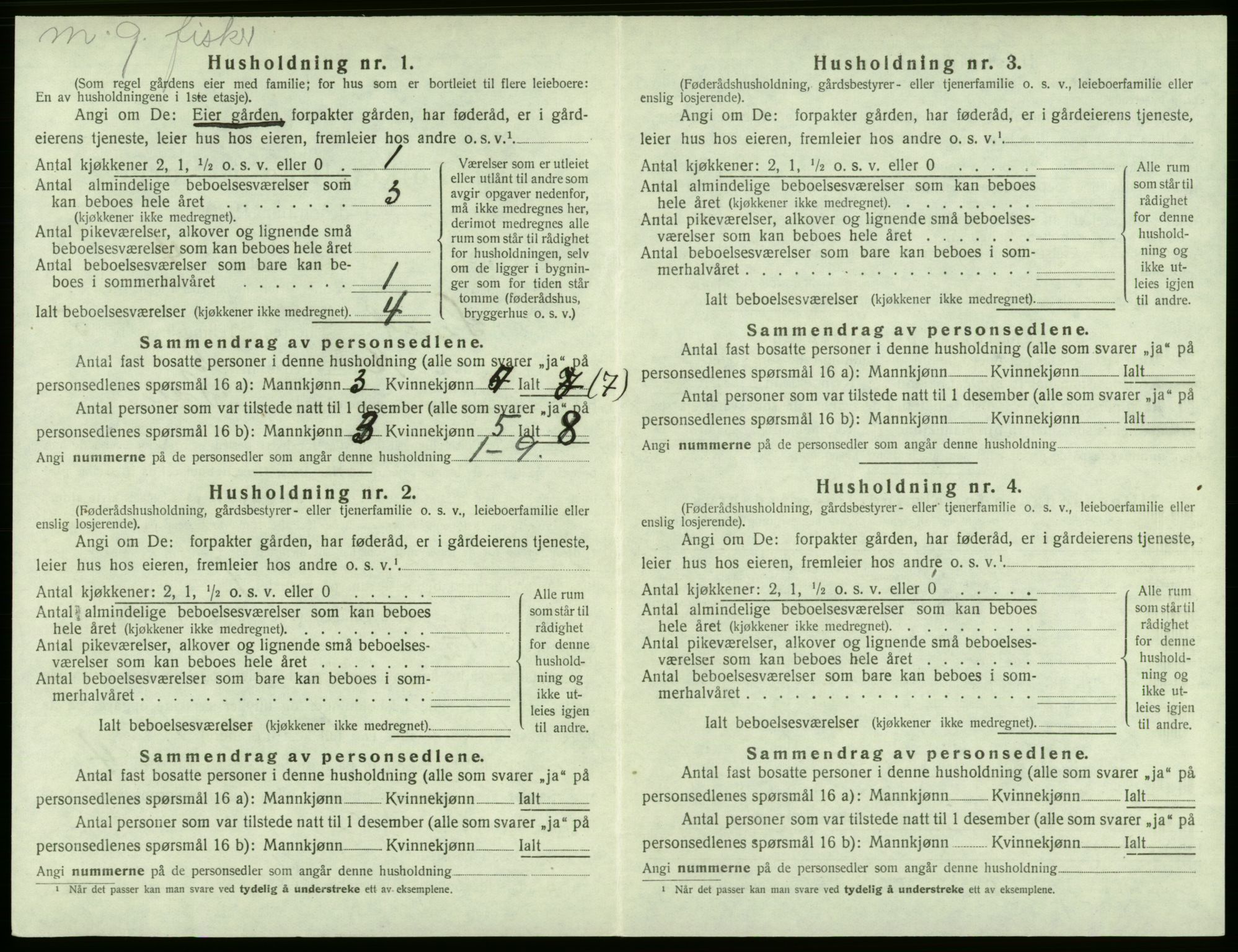 SAB, 1920 census for Sund, 1920, p. 377