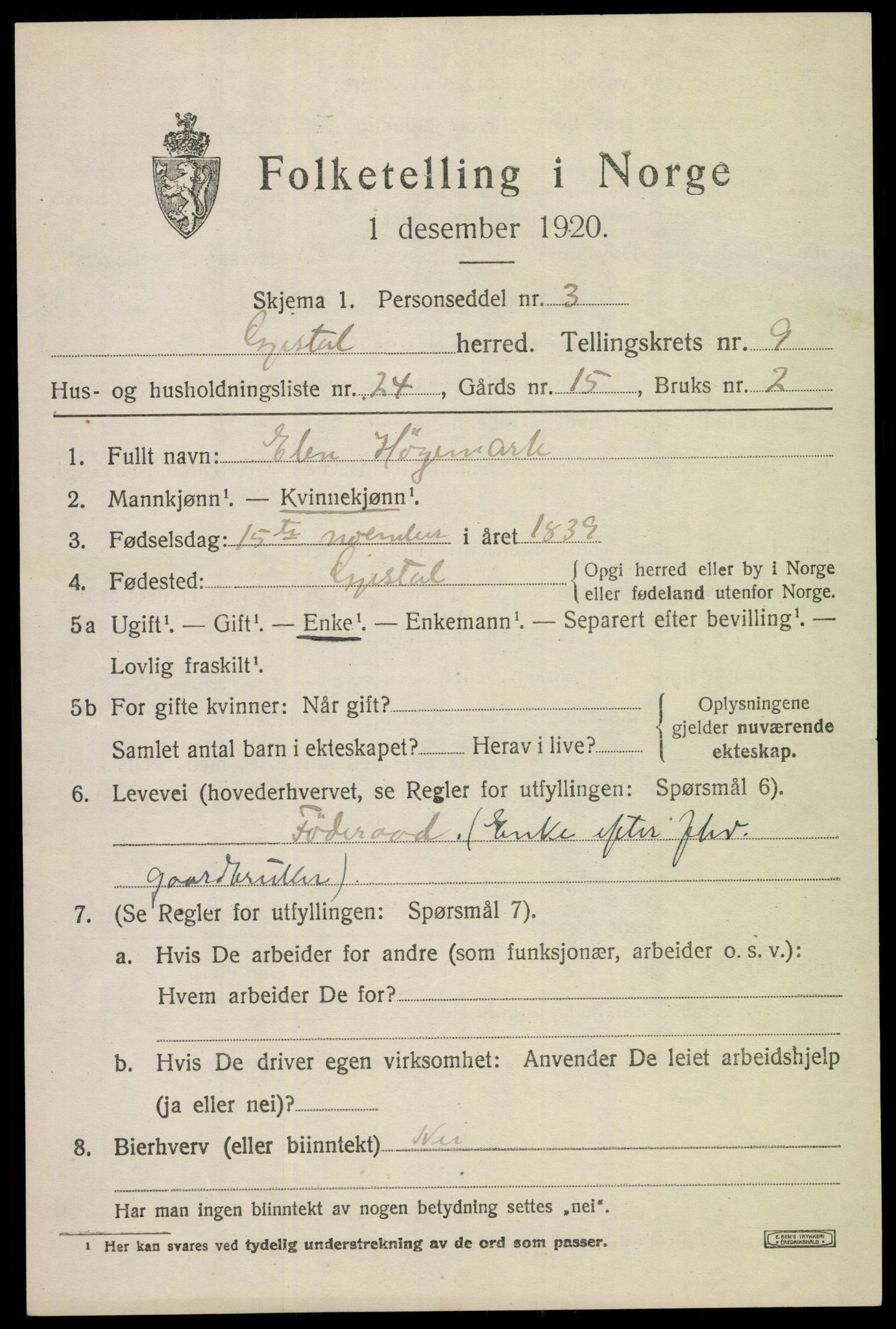 SAST, 1920 census for Gjesdal, 1920, p. 4566