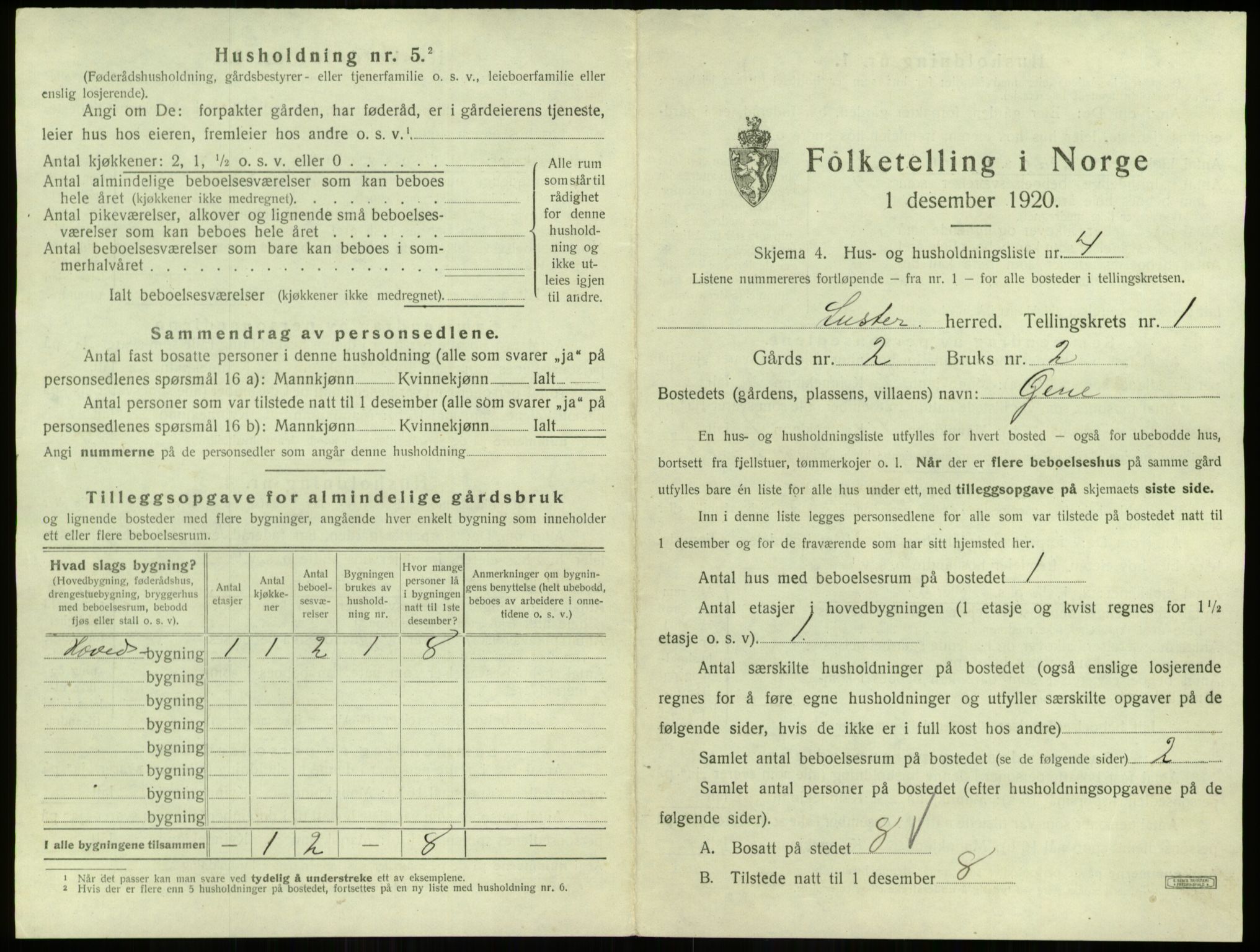 SAB, 1920 census for Luster, 1920, p. 58