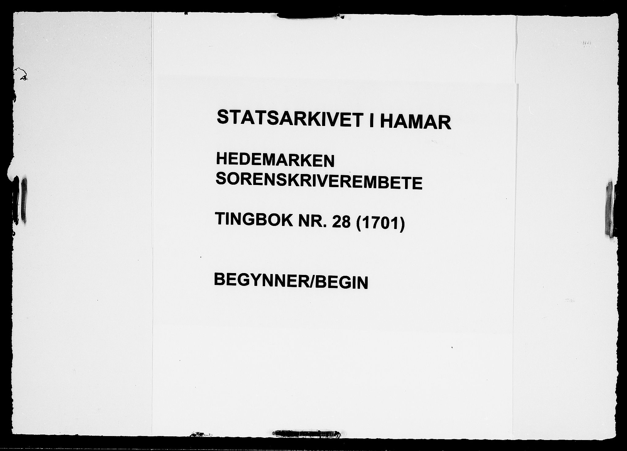 Hedemarken sorenskriveri, SAH/TING-034/G/Gb/L0028: Tingbok, 1701