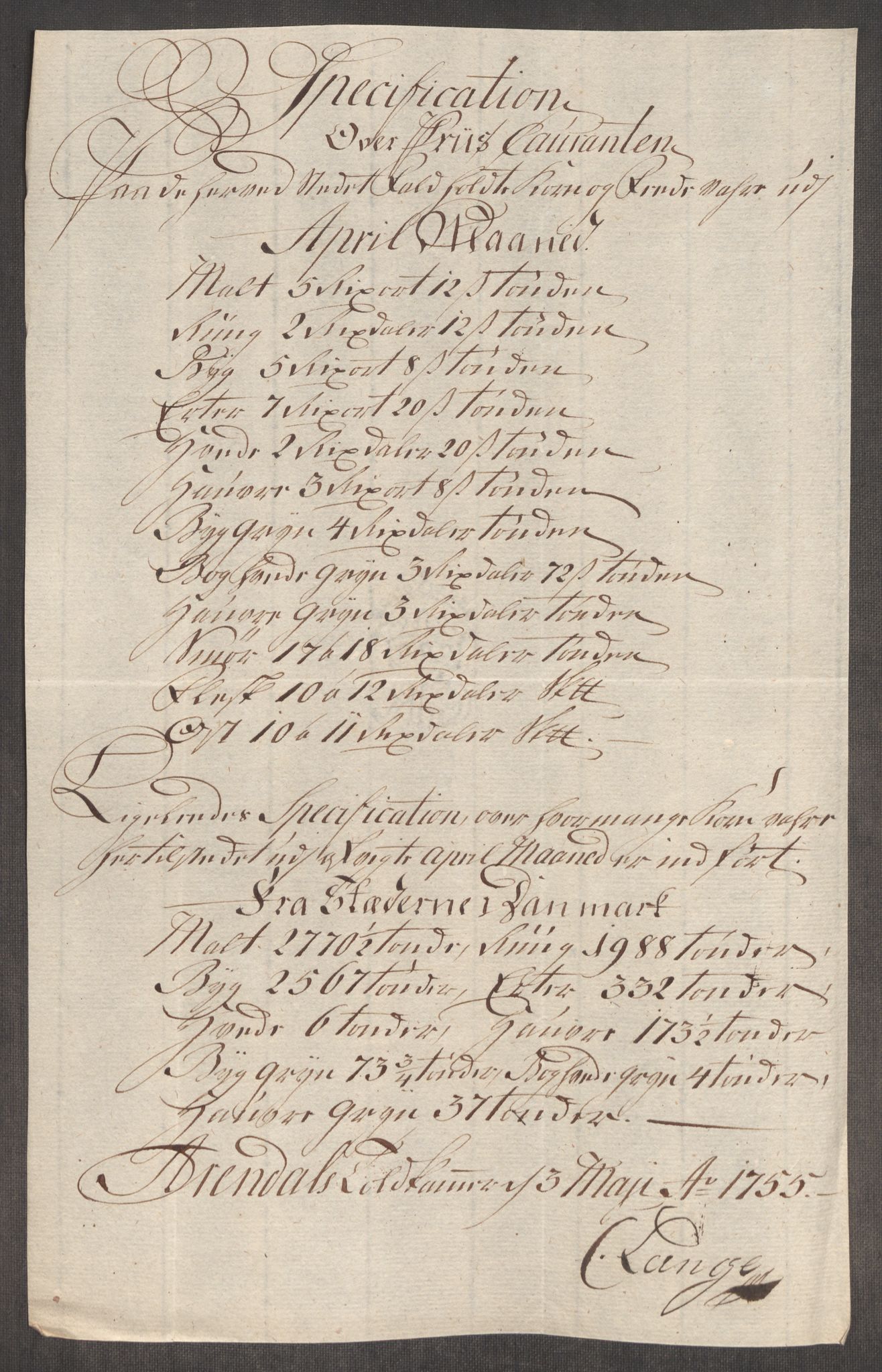 Rentekammeret inntil 1814, Realistisk ordnet avdeling, RA/EA-4070/Oe/L0005: [Ø1]: Priskuranter, 1753-1757, p. 546
