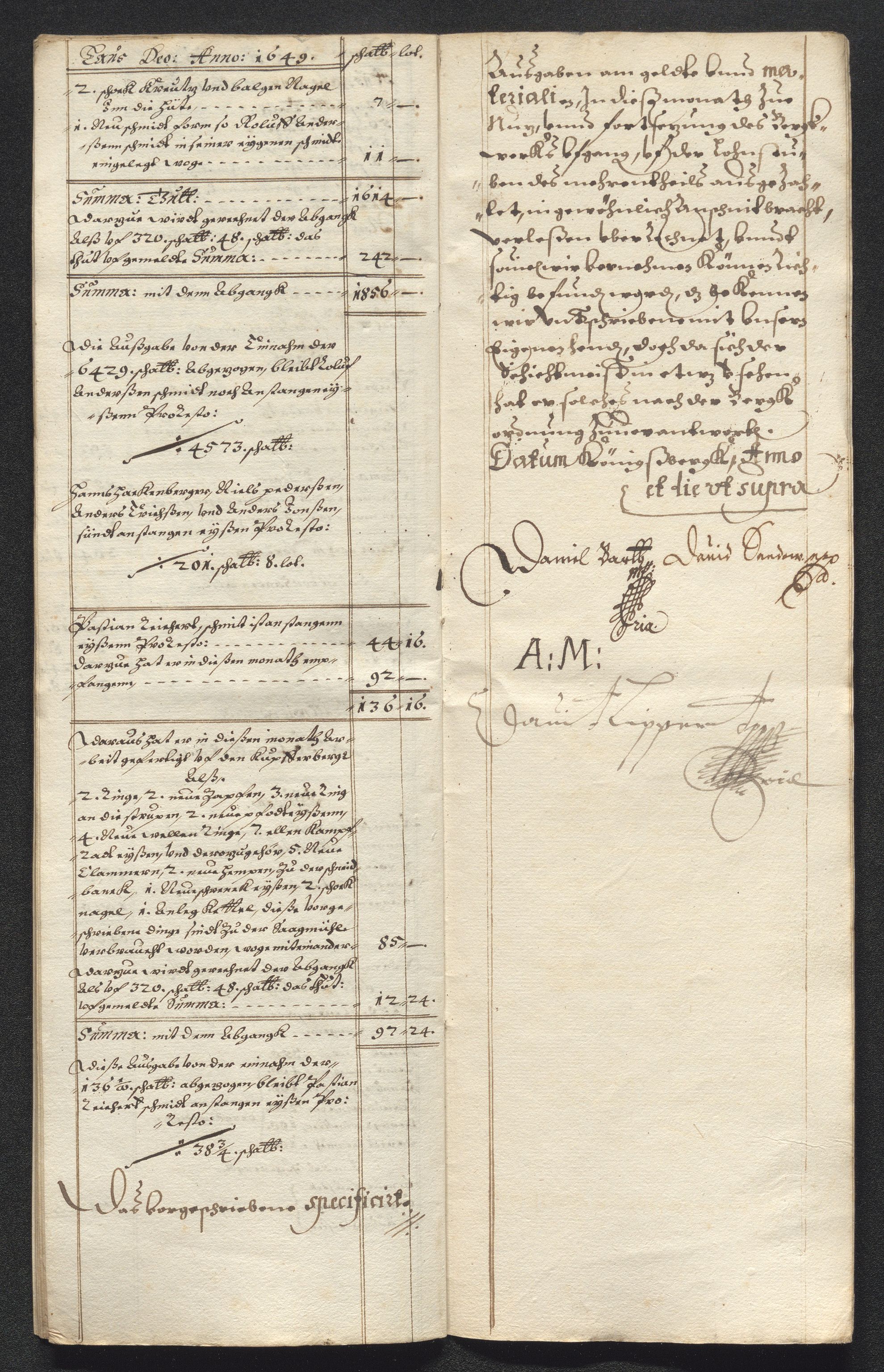 Kongsberg Sølvverk 1623-1816, AV/SAKO-EA-3135/001/D/Dc/Dcd/L0023: Utgiftsregnskap for gruver m.m., 1649, p. 496