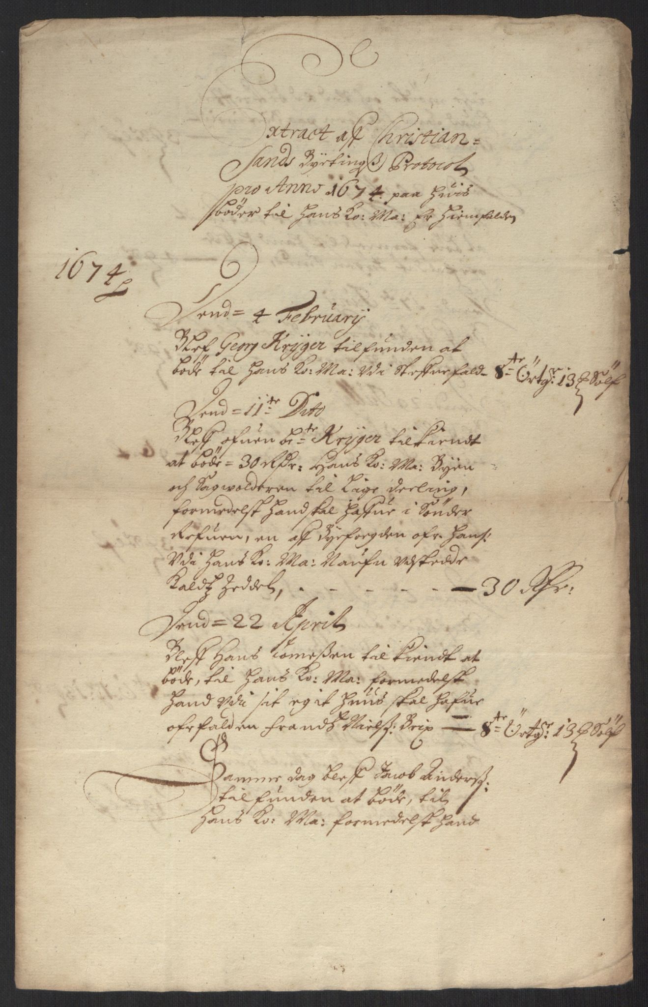 Rentekammeret inntil 1814, Reviderte regnskaper, Byregnskaper, AV/RA-EA-4066/R/Rm/L0284: [M17] Sikt og sakefall, 1658-1680, p. 323