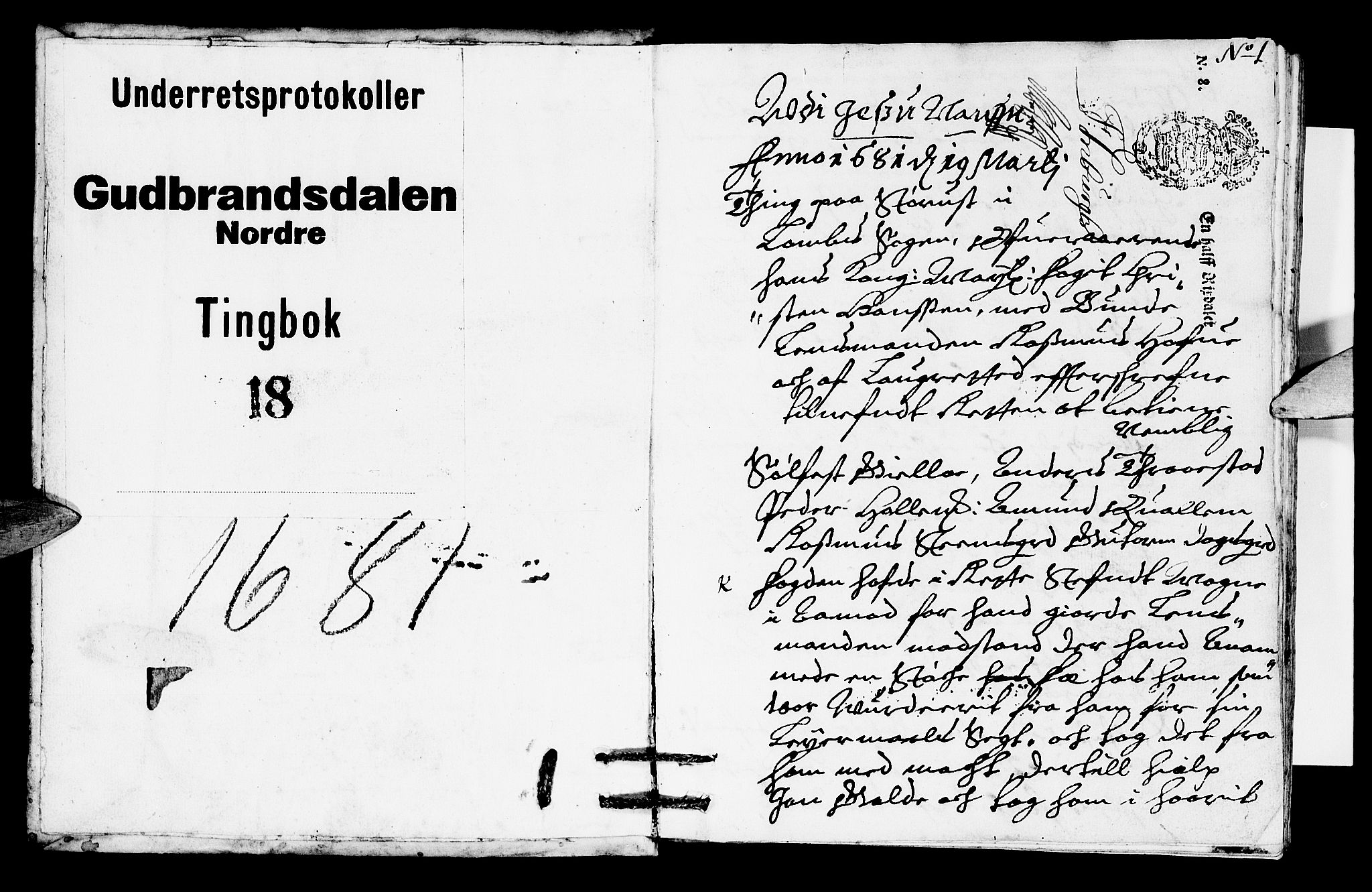 Sorenskriverier i Gudbrandsdalen, SAH/TING-036/G/Gb/Gba/L0017: Tingbok - Nord-Gudbrandsdal, 1681, p. 0b-1a