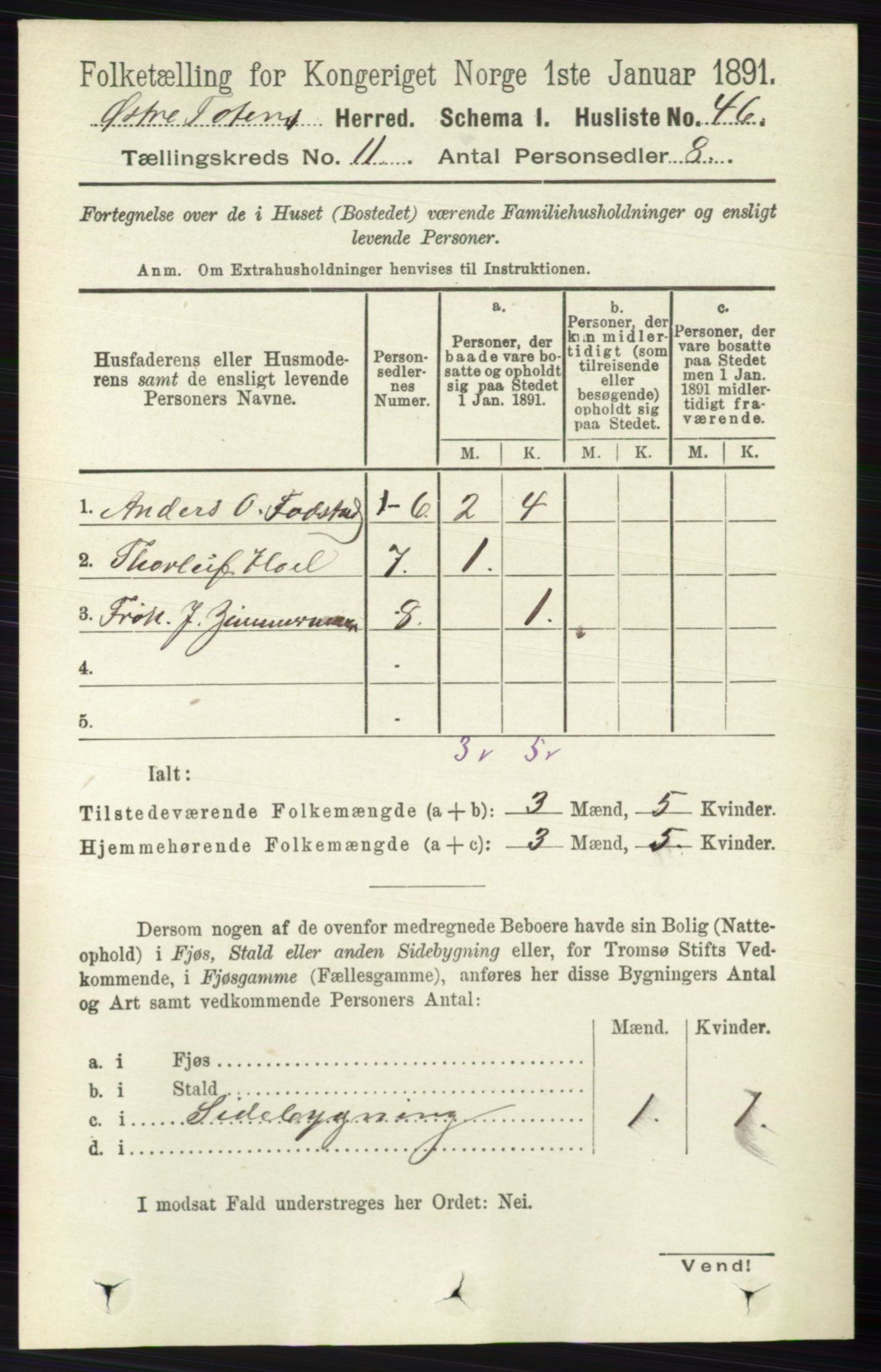 RA, 1891 census for 0528 Østre Toten, 1891, p. 6855