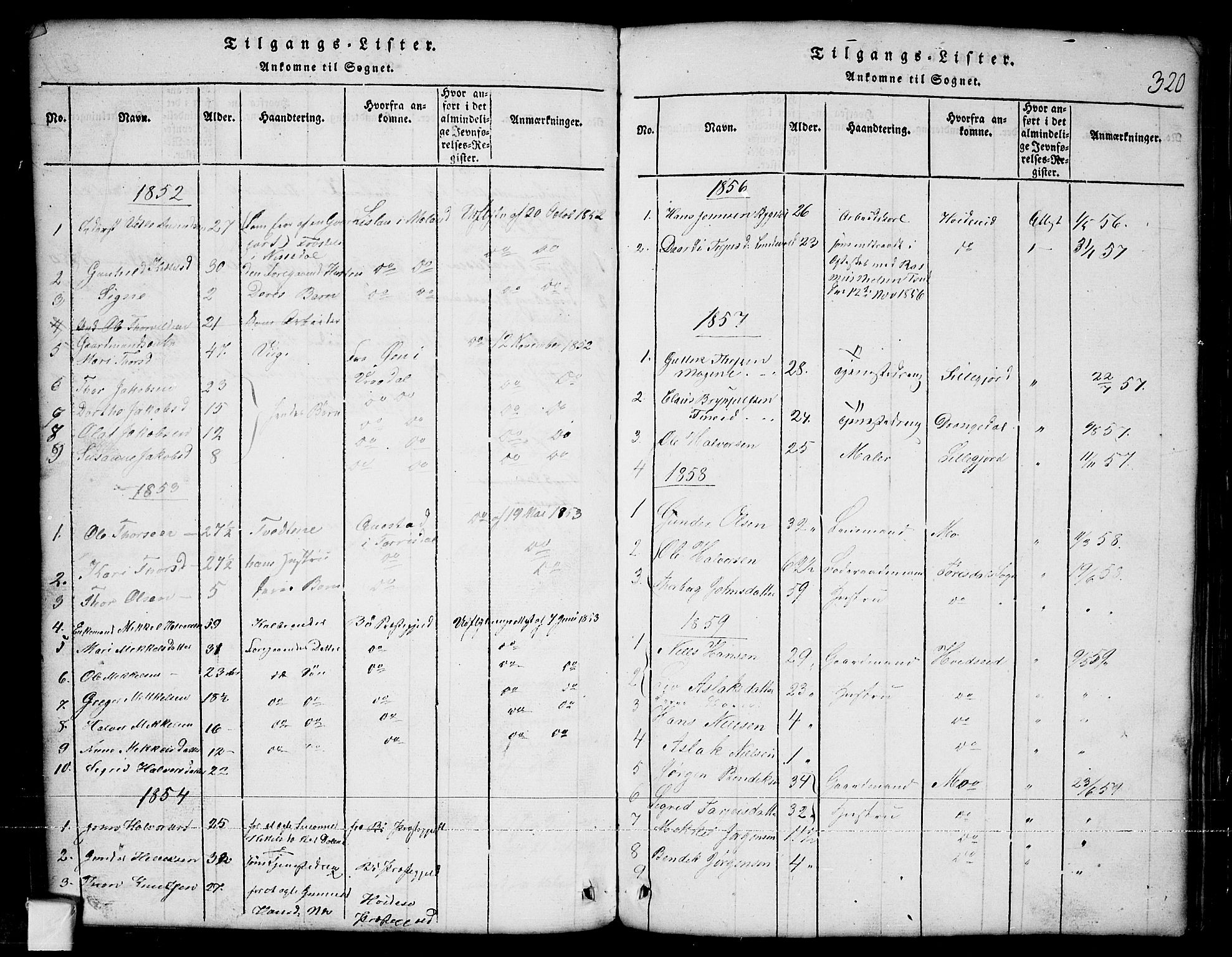 Nissedal kirkebøker, SAKO/A-288/G/Ga/L0001: Parish register (copy) no. I 1, 1814-1860, p. 320