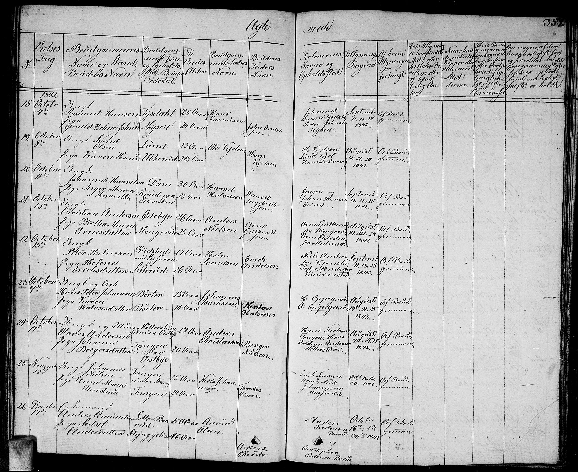 Enebakk prestekontor Kirkebøker, SAO/A-10171c/G/Ga/L0003: Parish register (copy) no. I 3, 1833-1849, p. 357