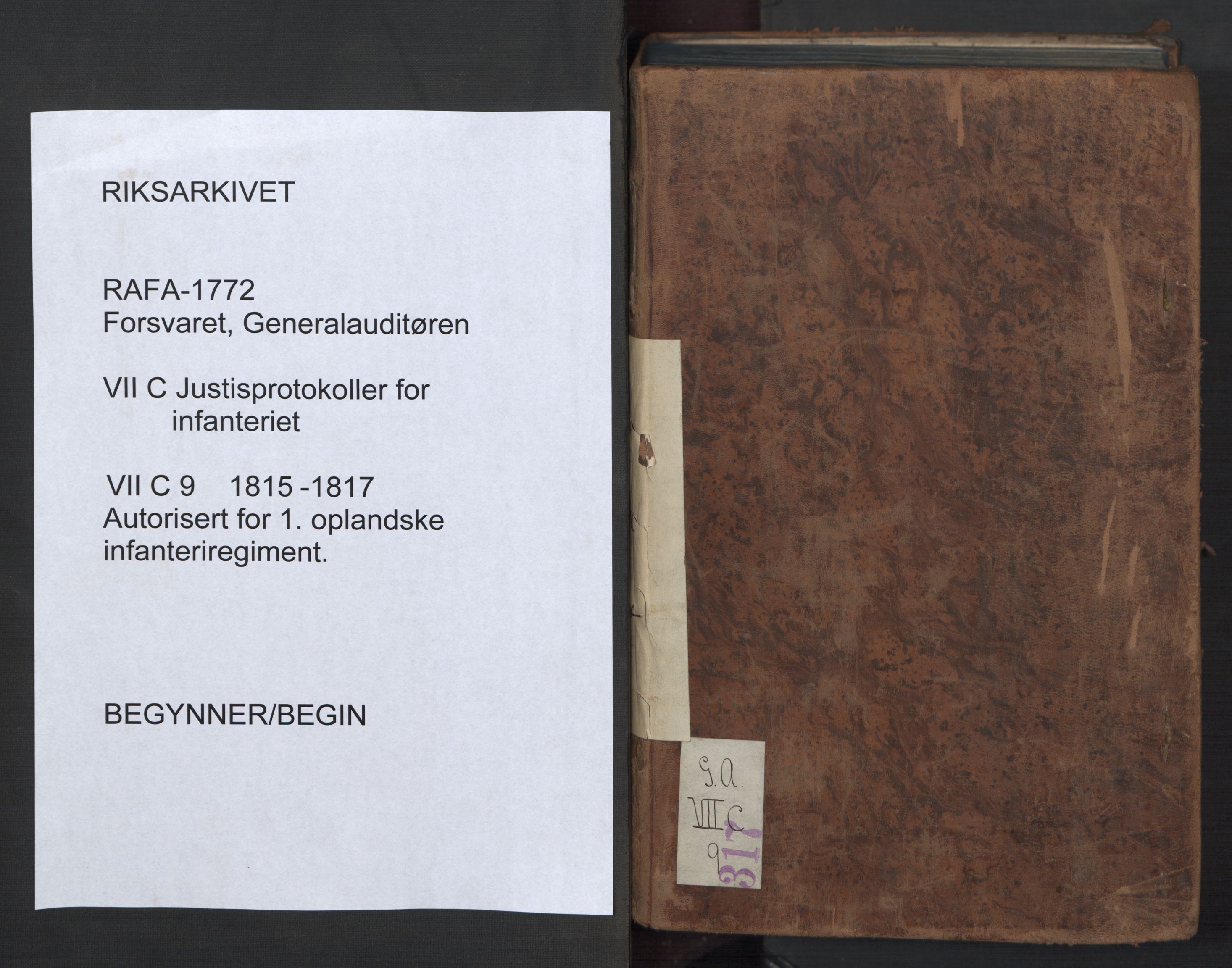 Forsvaret, Generalauditøren, RA/RAFA-1772/F/Fg/Fgc/L0009: Justitsprotokoller, 1815-1817