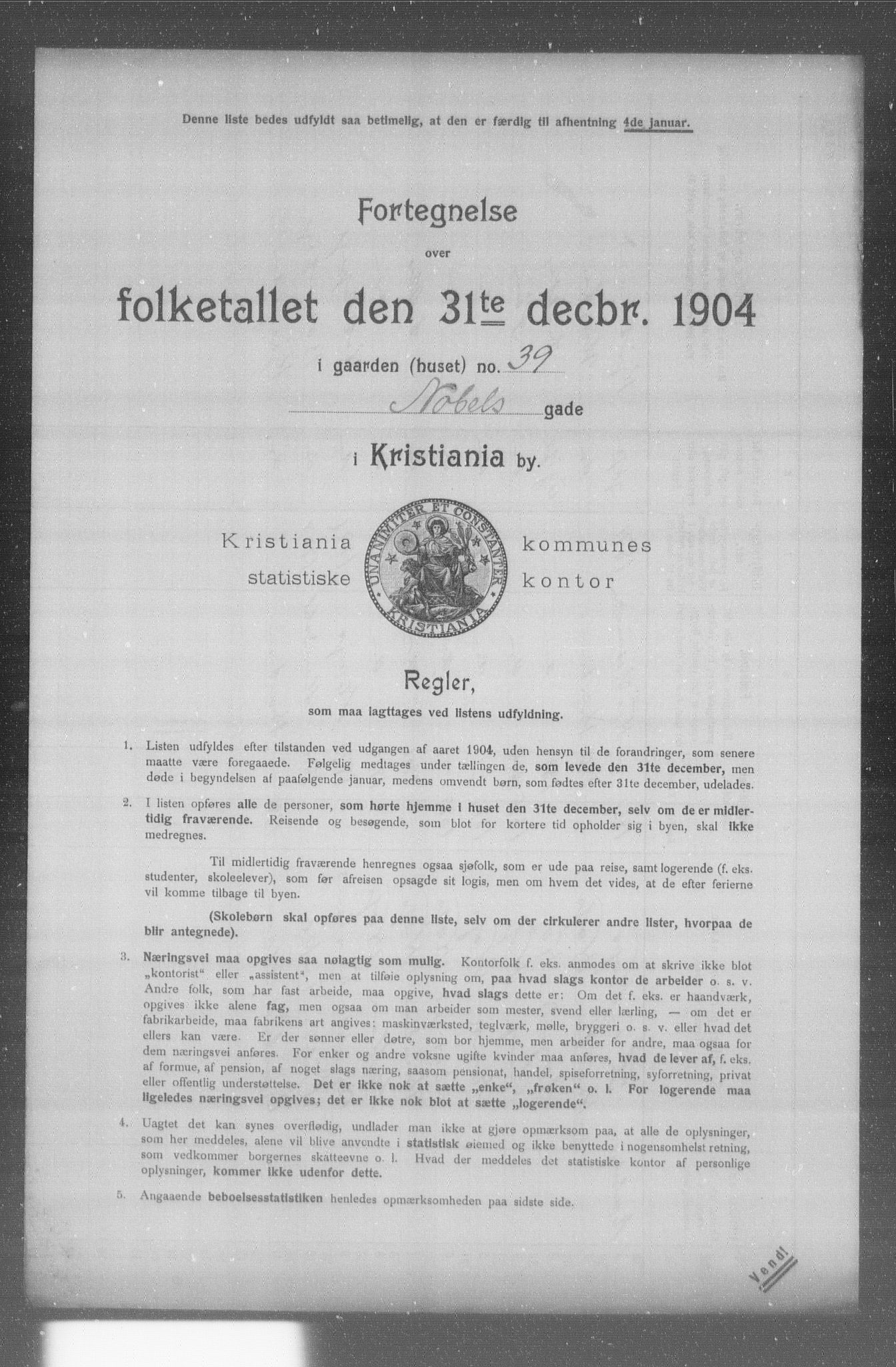 OBA, Municipal Census 1904 for Kristiania, 1904, p. 13667