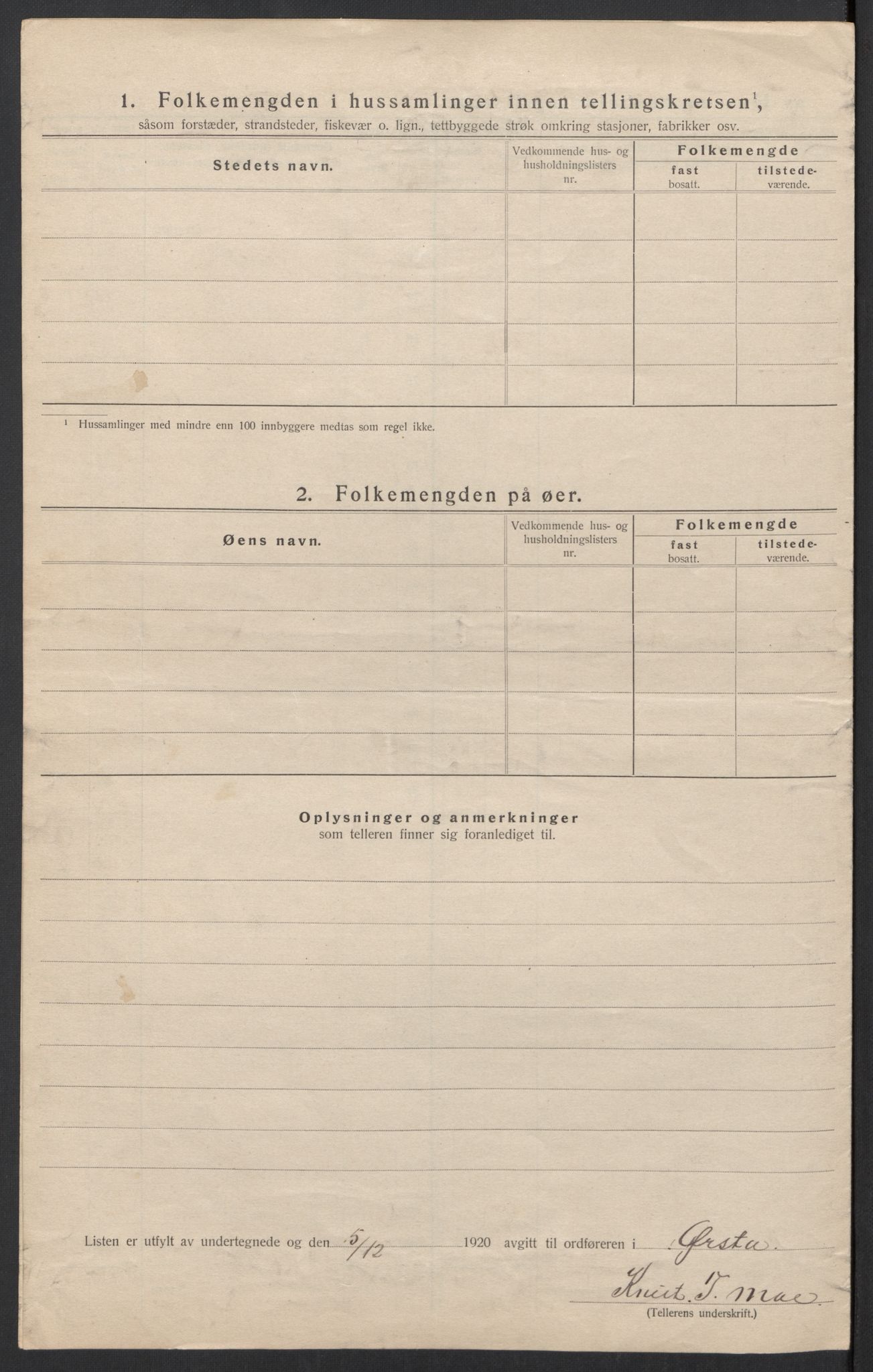 SAT, 1920 census for Ørsta, 1920, p. 17