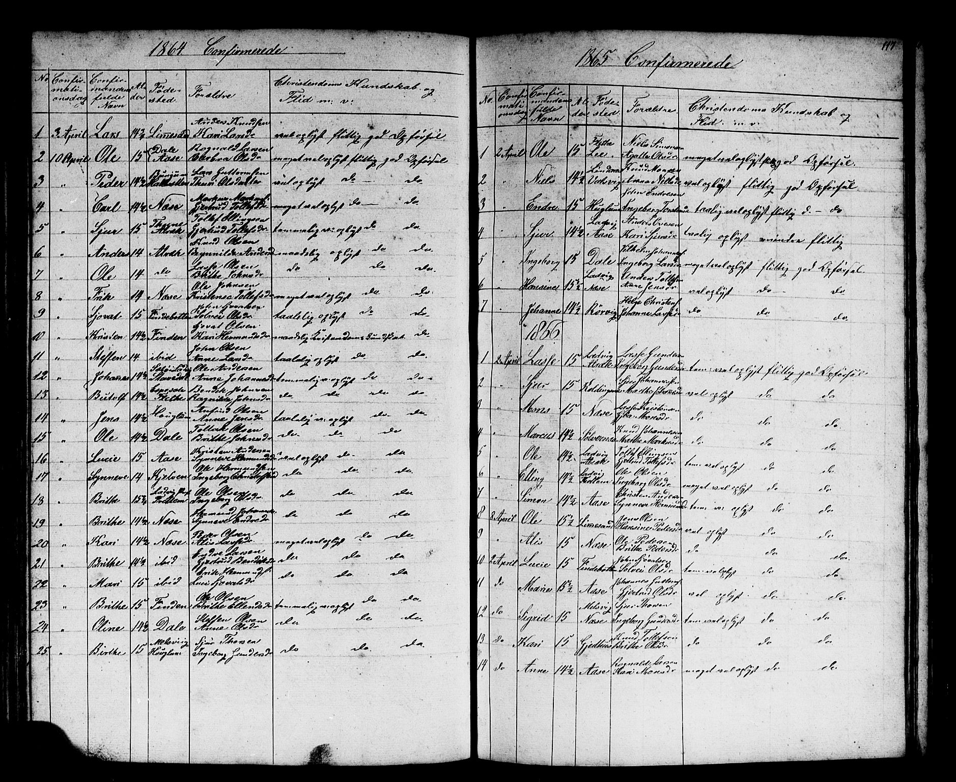 Vik sokneprestembete, SAB/A-81501: Parish register (copy) no. B 1, 1847-1877, p. 117