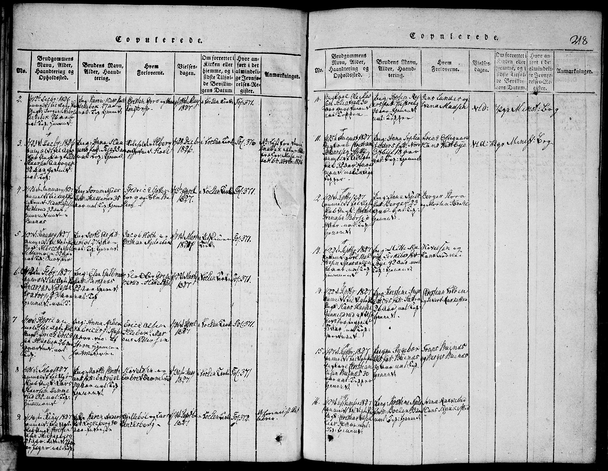 Høland prestekontor Kirkebøker, AV/SAO-A-10346a/F/Fa/L0007: Parish register (official) no. I 7, 1814-1827, p. 218