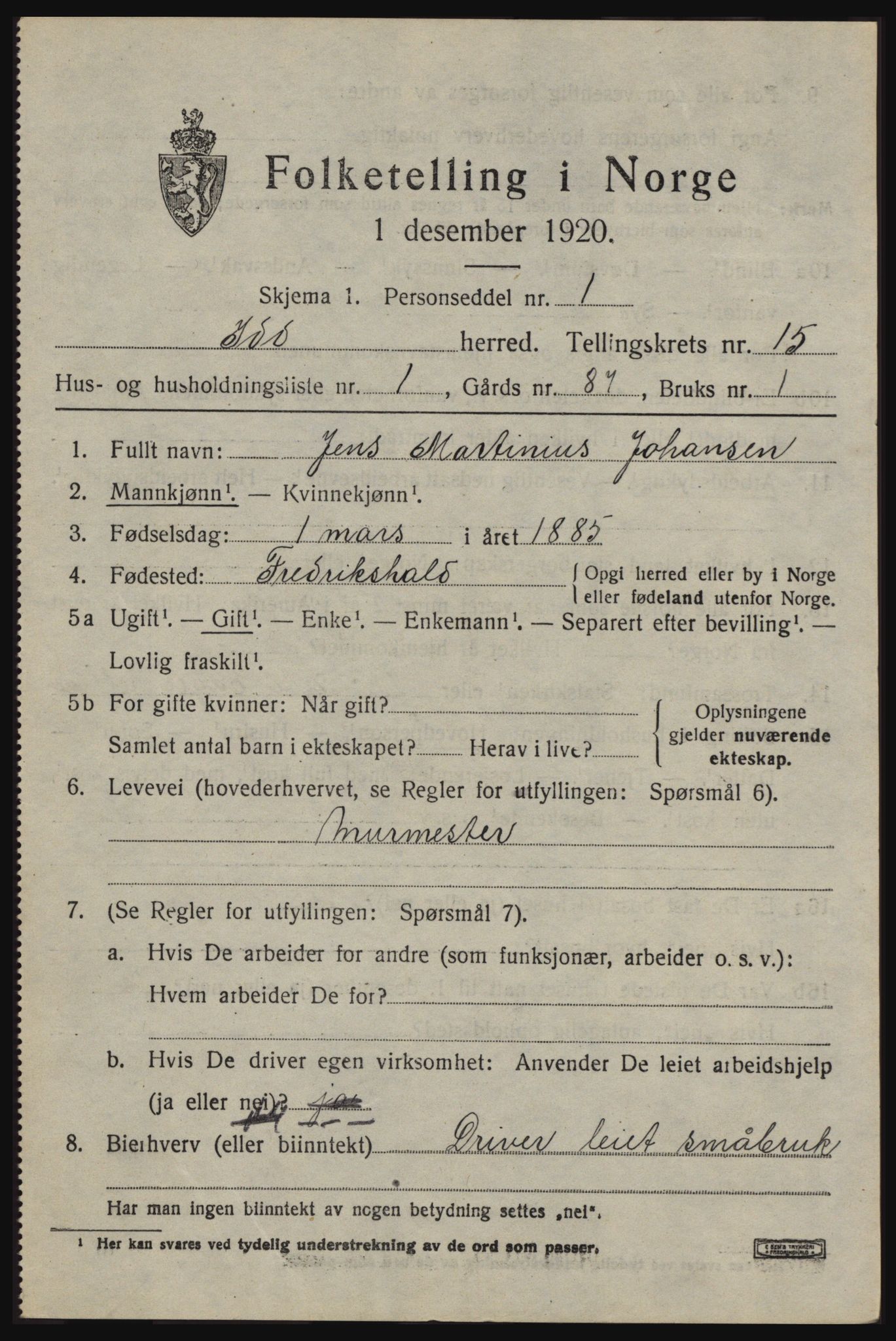 SAO, 1920 census for Idd, 1920, p. 13679