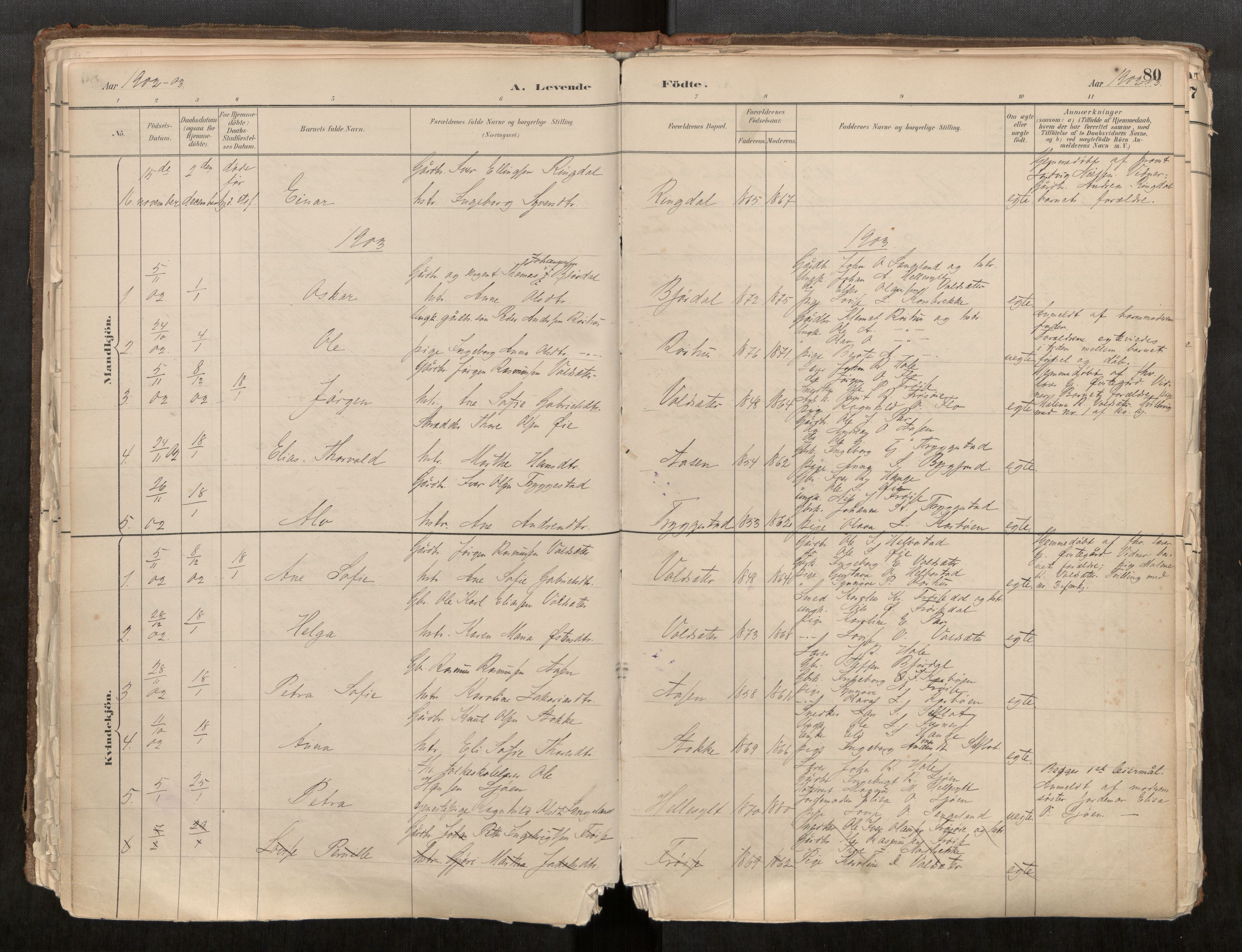 Sunnylven sokneprestkontor, SAT/A-1007: Parish register (official) no. 517A08, 1882-1939, p. 80