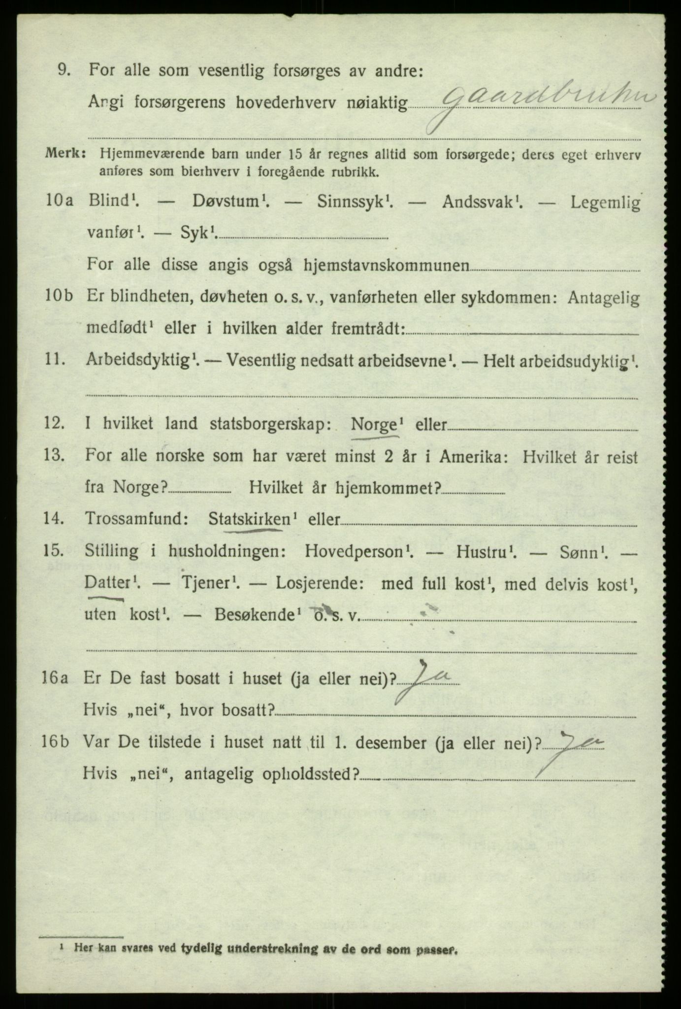 SAB, 1920 census for Haus, 1920, p. 8784