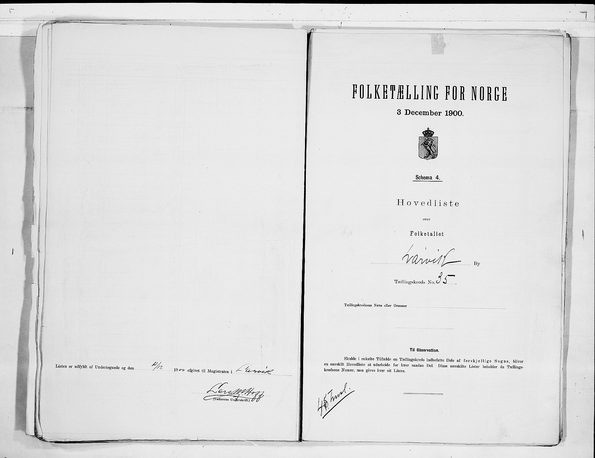 RA, 1900 census for Larvik, 1900, p. 72