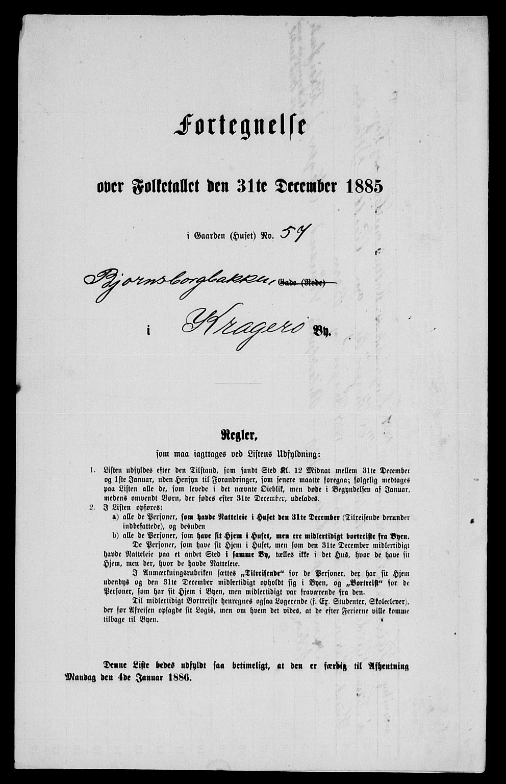 SAKO, 1885 census for 0801 Kragerø, 1885, p. 996