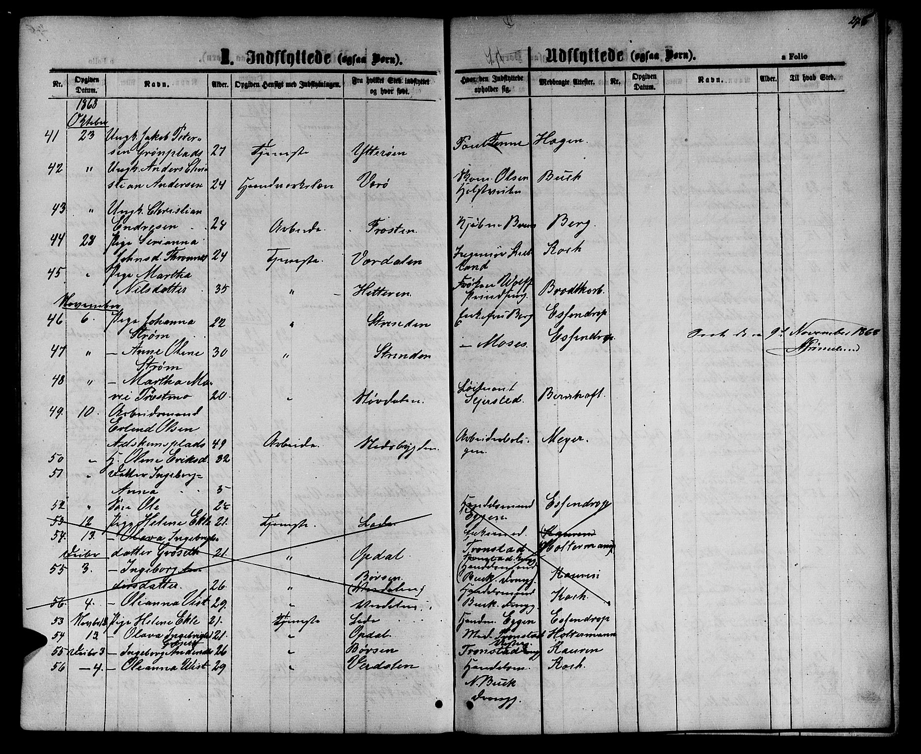 Ministerialprotokoller, klokkerbøker og fødselsregistre - Sør-Trøndelag, AV/SAT-A-1456/601/L0087: Parish register (copy) no. 601C05, 1864-1881, p. 276