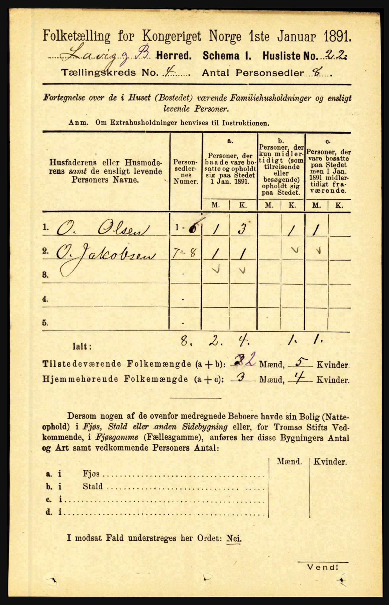 RA, 1891 census for 1415 Lavik og Brekke, 1891, p. 776