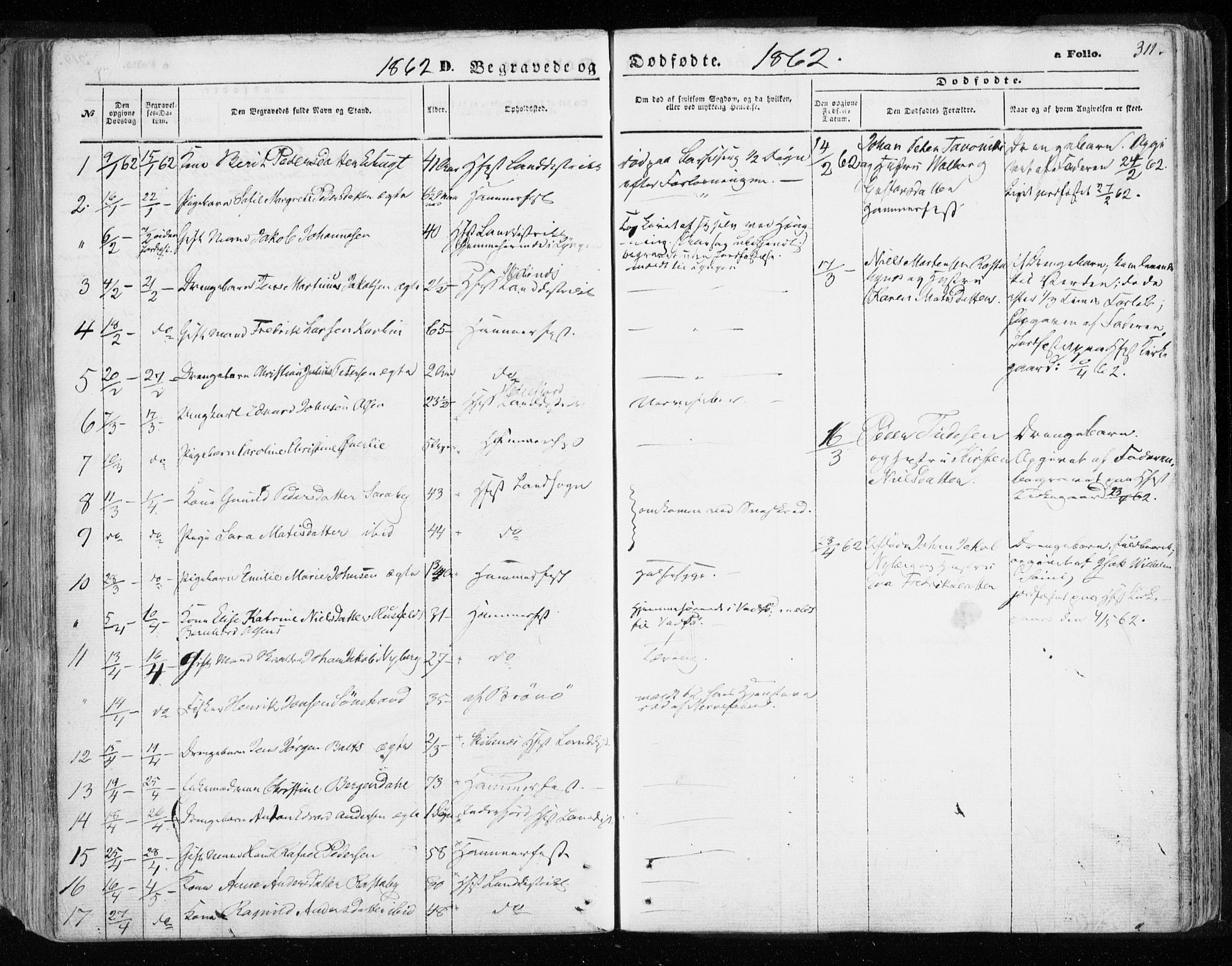 Hammerfest sokneprestkontor, SATØ/S-1347/H/Ha/L0005.kirke: Parish register (official) no. 5, 1857-1869, p. 311