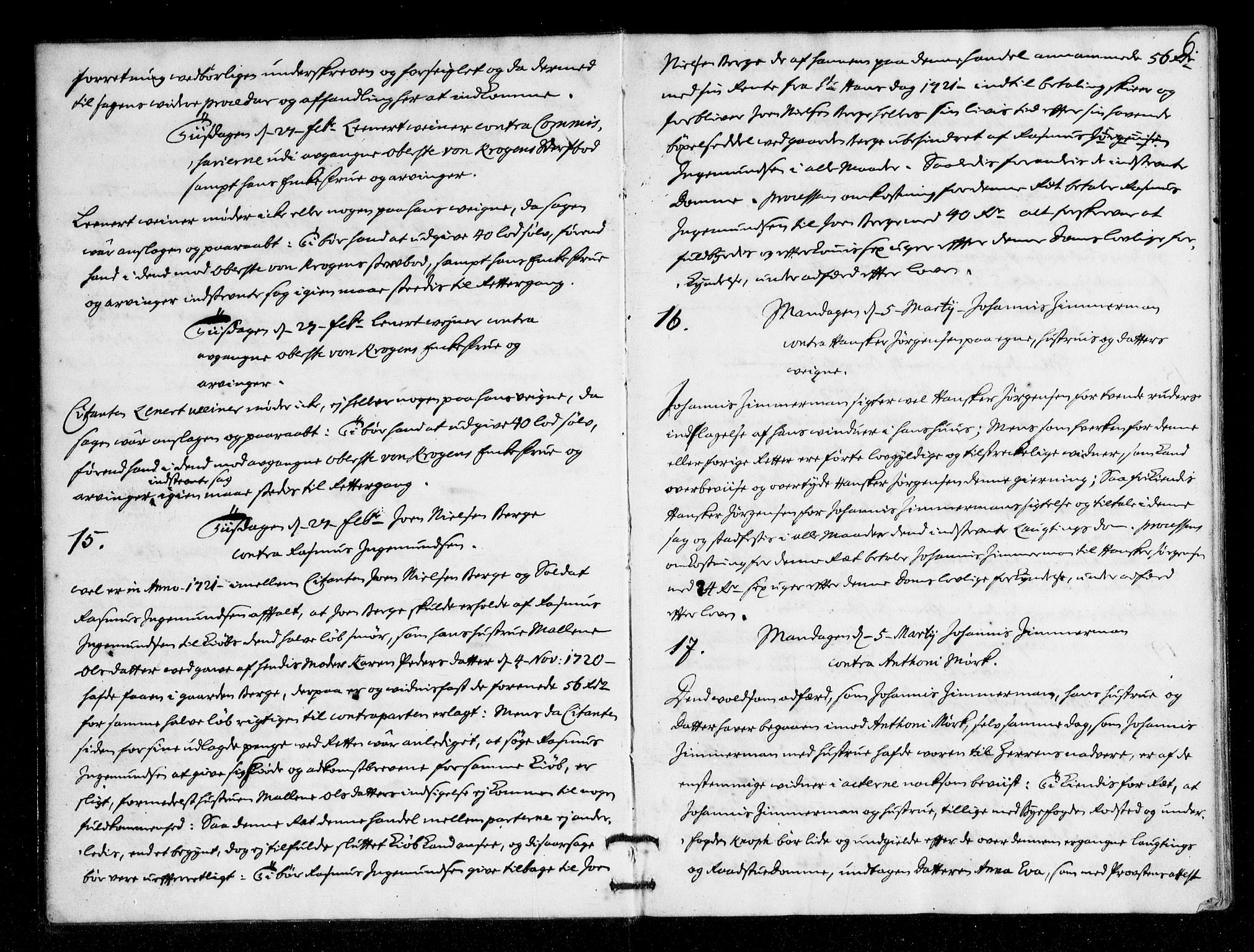Overhoffretten 1667-1797, AV/RA-EA-2884/Aa/L0055: Avsiktsprotokoll, 1725, p. 5b-6a